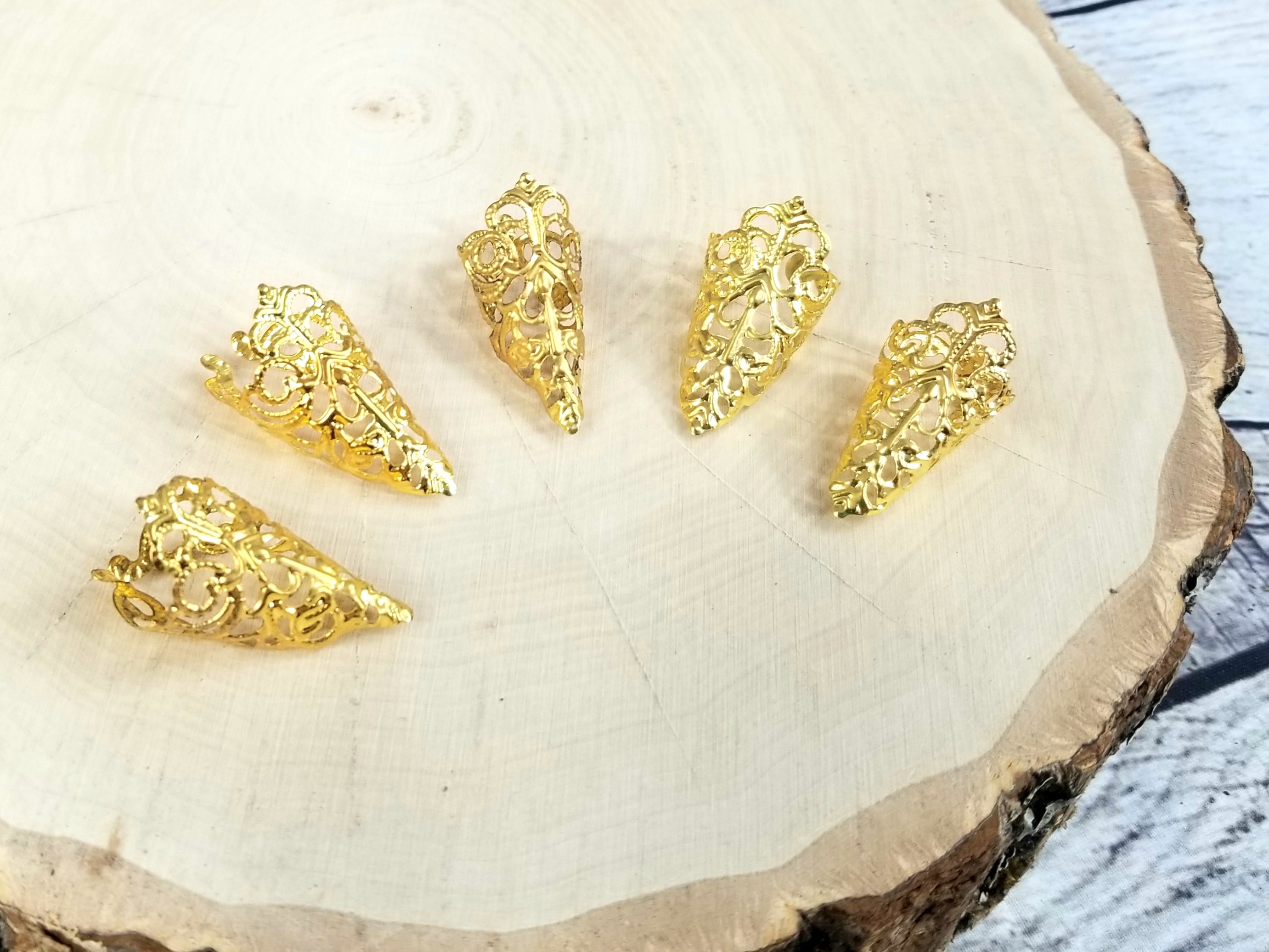 Gold Nail Claws - Filigree Claw Nail Armor - Witchy Gifts - Handmade Nails