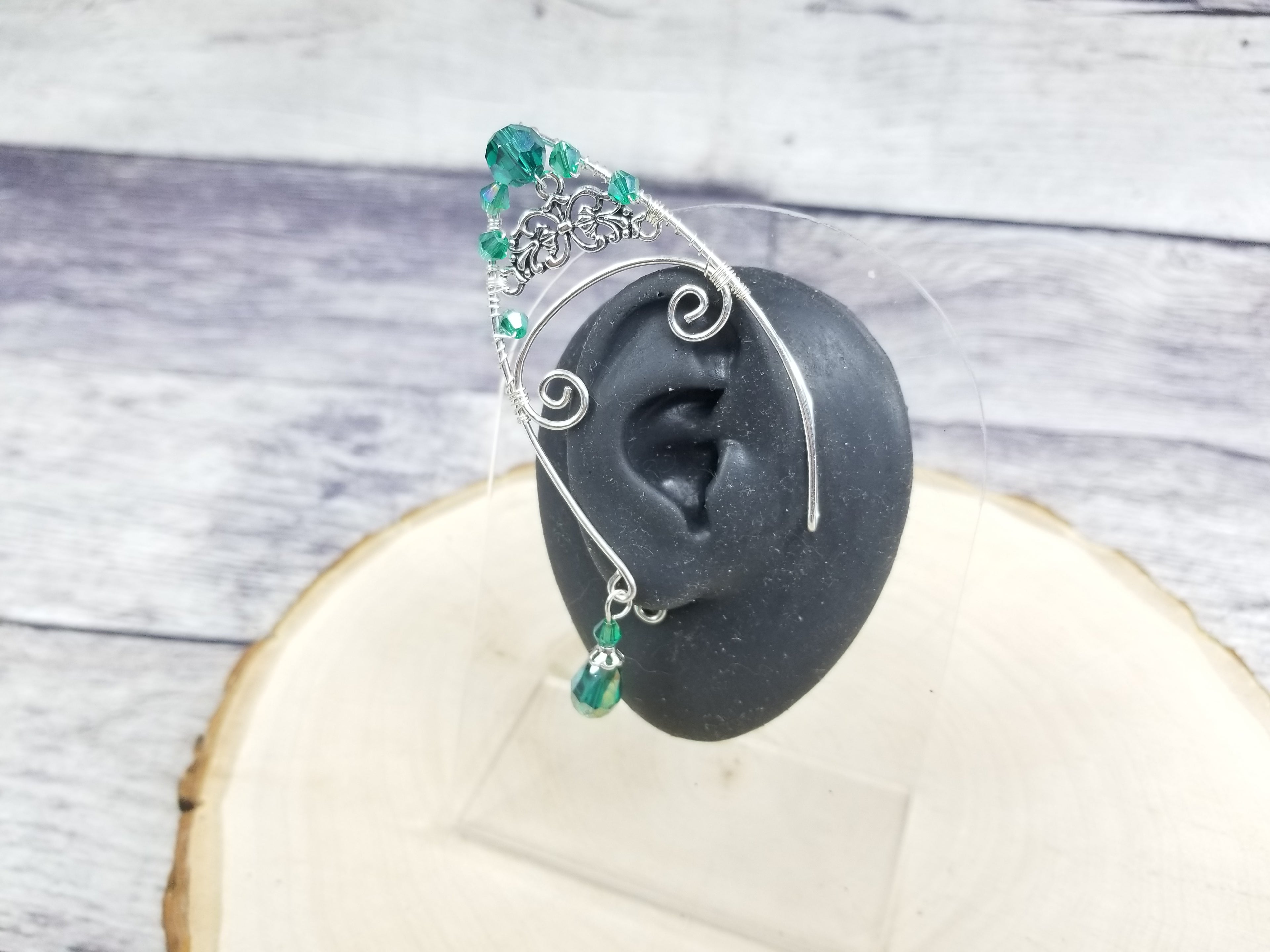 Gold Jeweled Filigree Elven Ear Cuffs - Custom Colors (Copy)