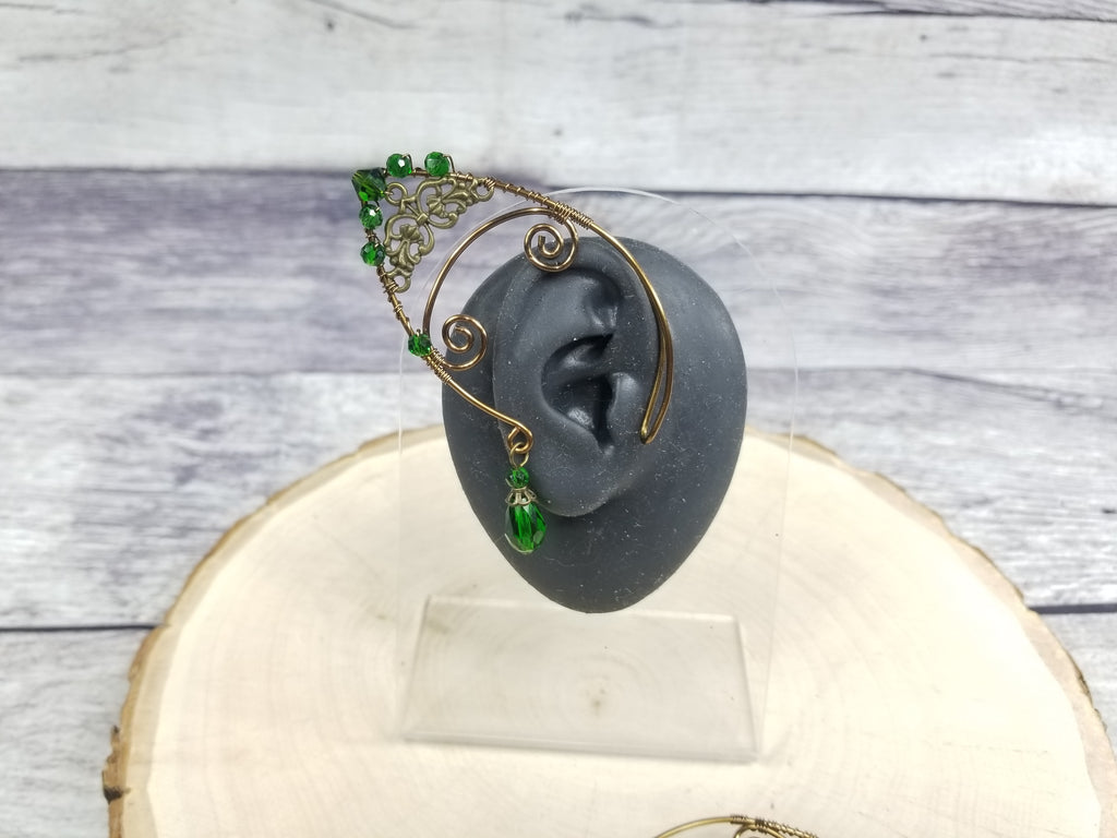 Gold Jeweled Filigree Elven Ear Cuffs - Custom Colors (Copy)