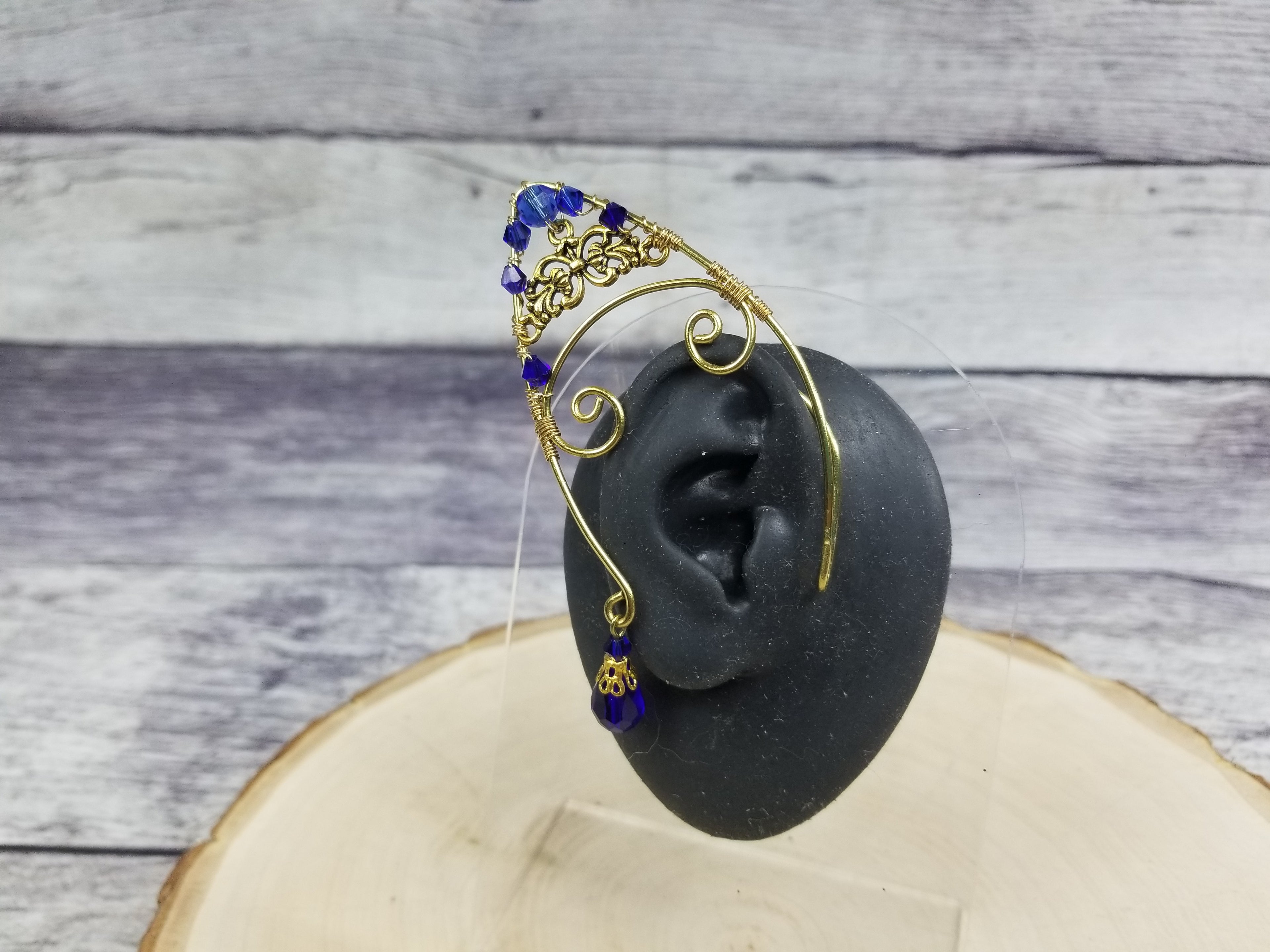 Gold Jeweled Filigree Elven Ear Cuffs - Custom Colors (Copy)