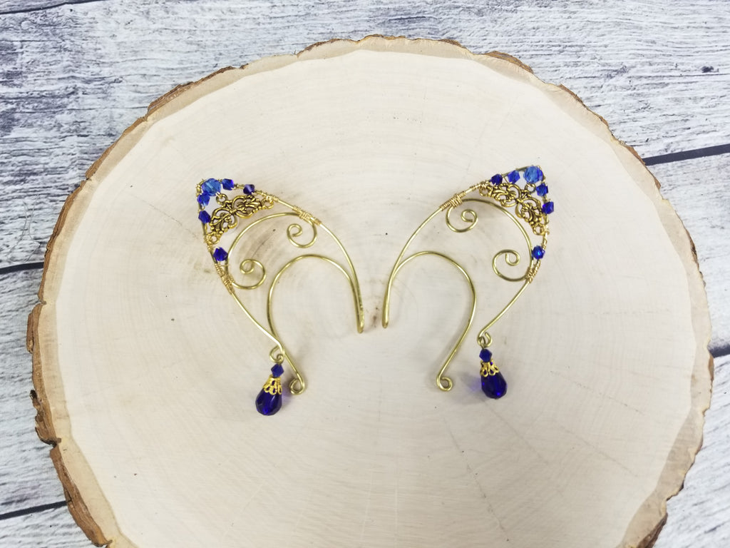 Gold Jeweled Filigree Elven Ear Cuffs - Custom Colors (Copy)