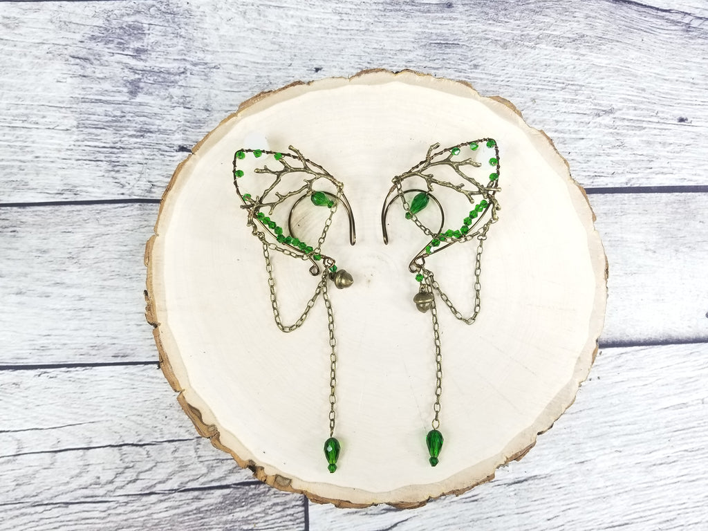 Bronze Woodland Branch Elven Ear Cuffs - Custom Colors