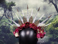 Rhiannon Headpiece - A spiked filigree and floral Halo