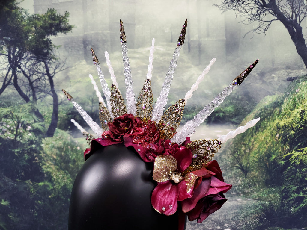 Rhiannon Headpiece - A spiked filigree and floral Halo