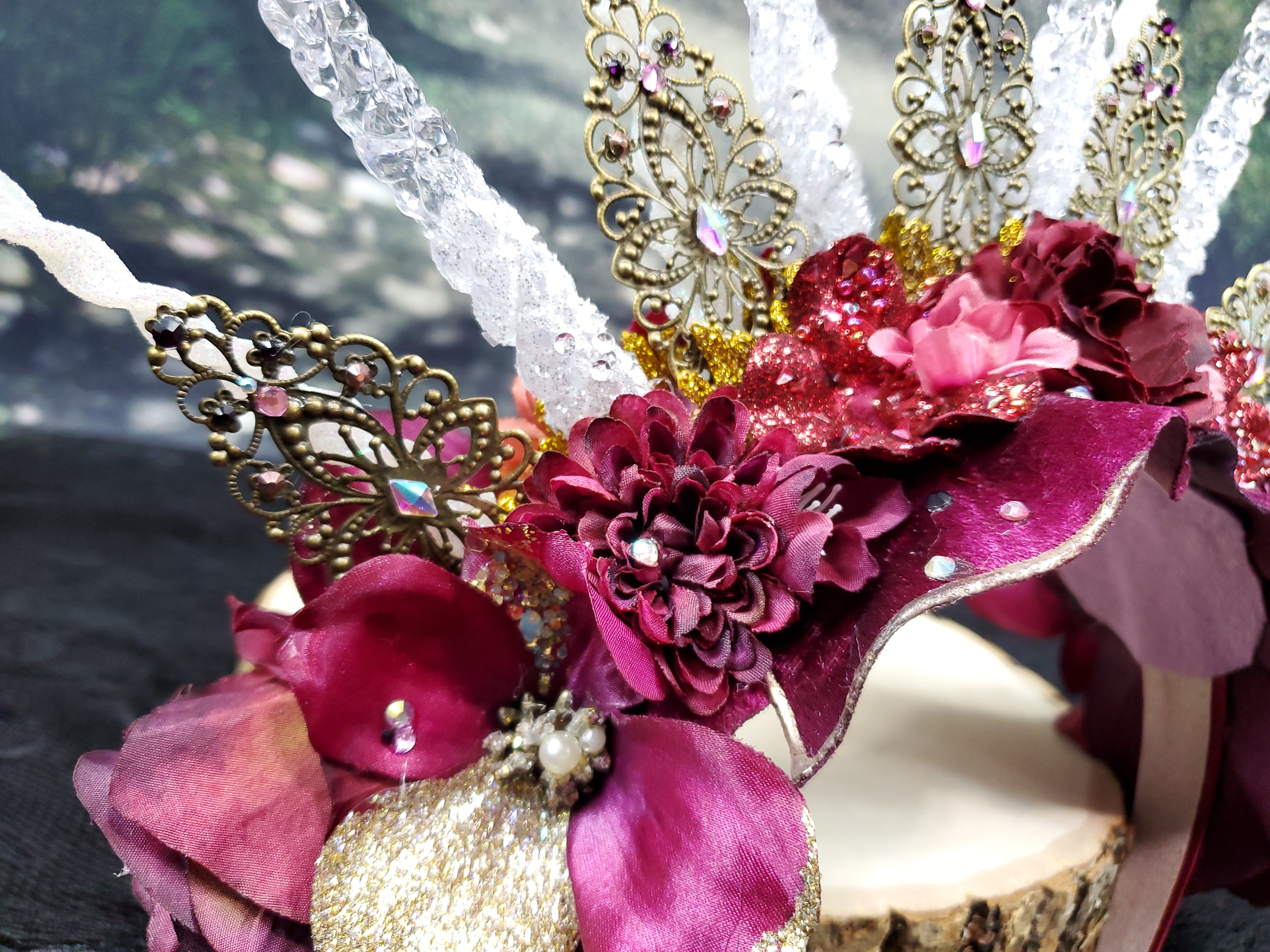 Rhiannon Headpiece - A spiked filigree and floral Halo