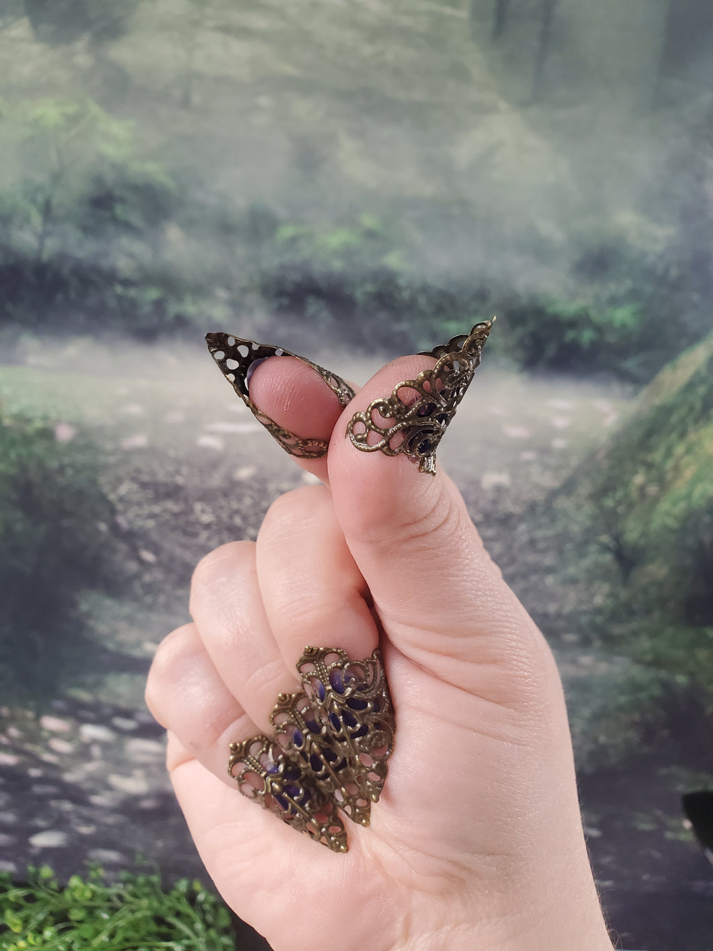 Bronze Nail Claws - Filigree Claw Nail Armor - Witchy Gifts - Handmade Nails