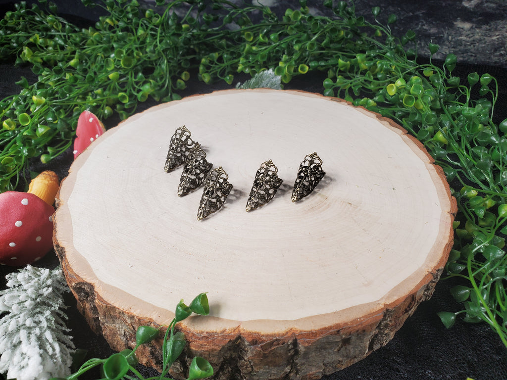 Bronze Nail Claws - Filigree Claw Nail Armor - Witchy Gifts - Handmade Nails