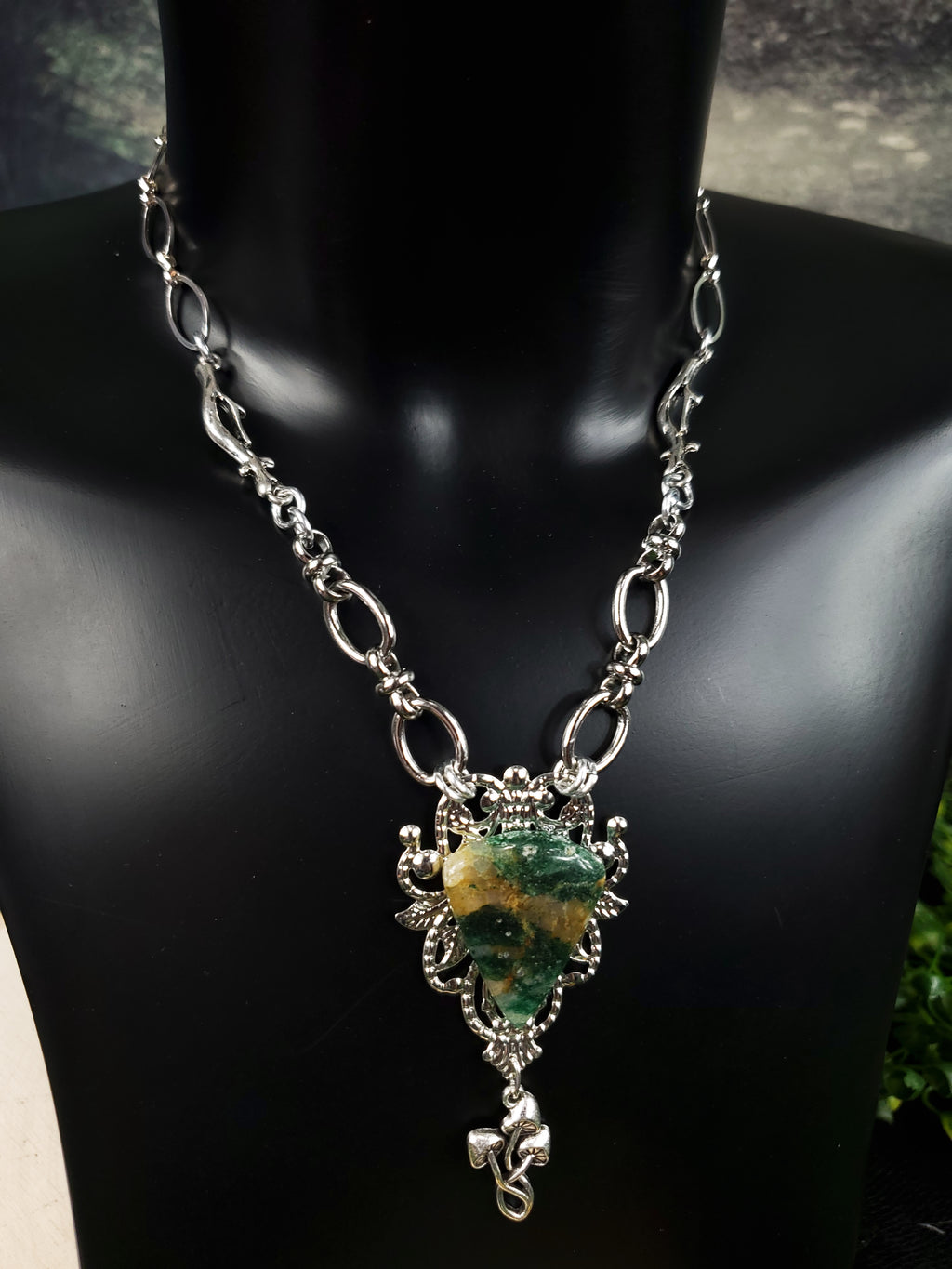 Moss and Mushrooms - A Moss Agate Necklaces