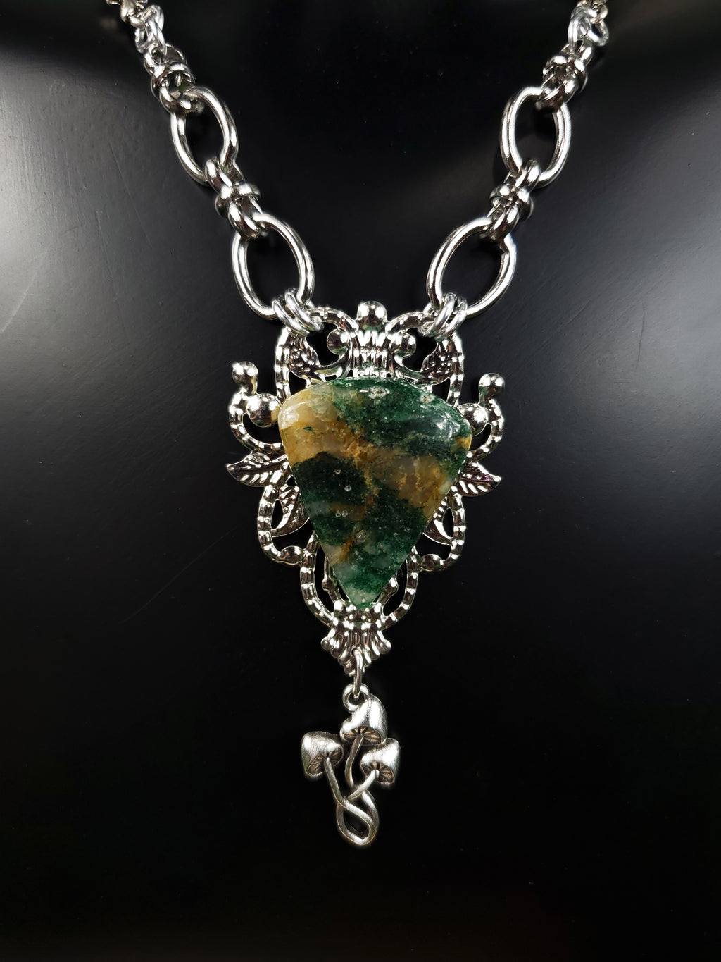 Moss and Mushrooms - A Moss Agate Necklaces