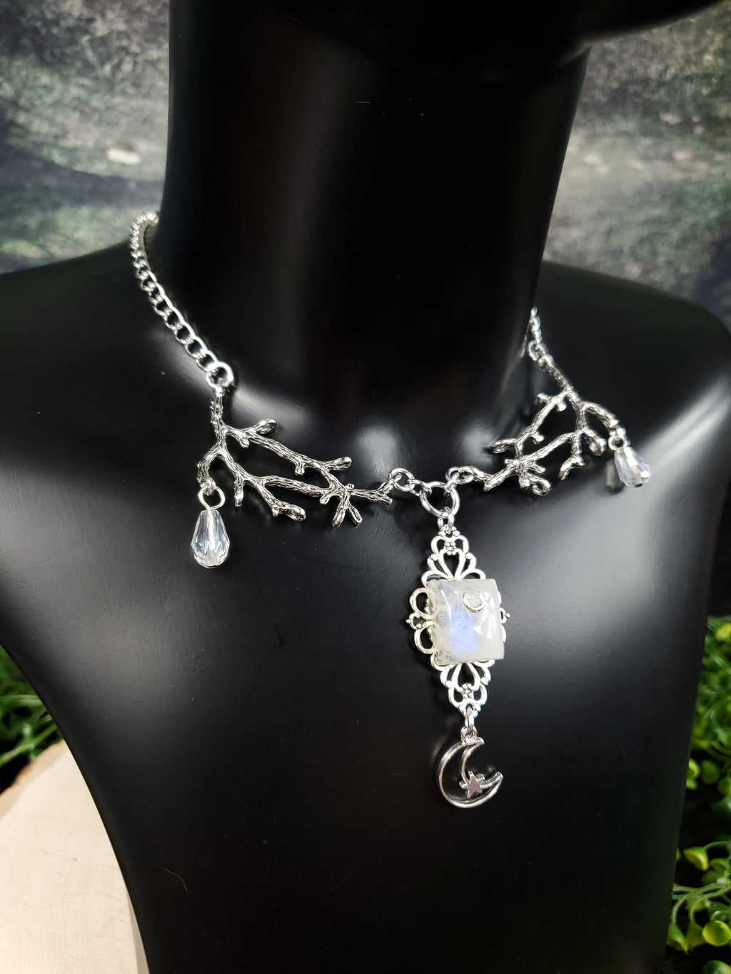 Moonbeams and Branches - Moonstone Necklaces