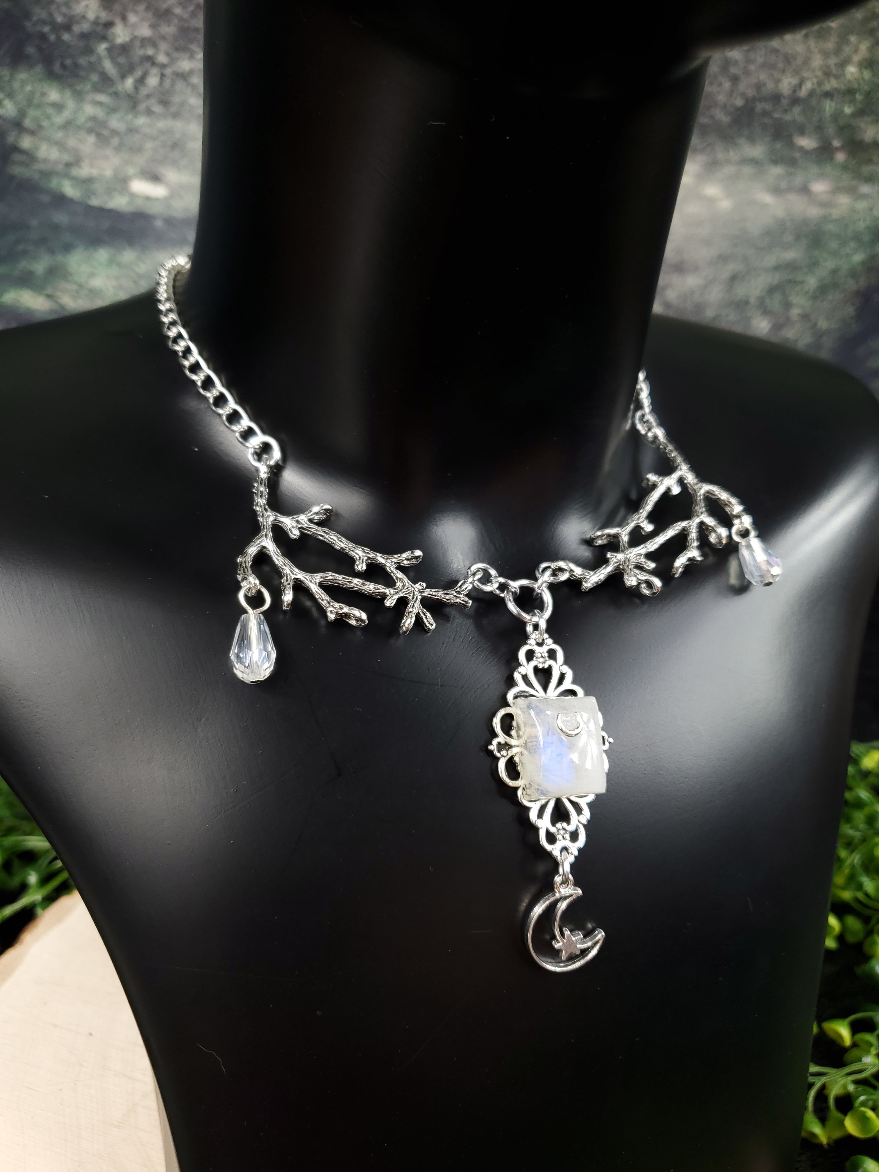 Moonbeams and Branches - Moonstone Necklaces