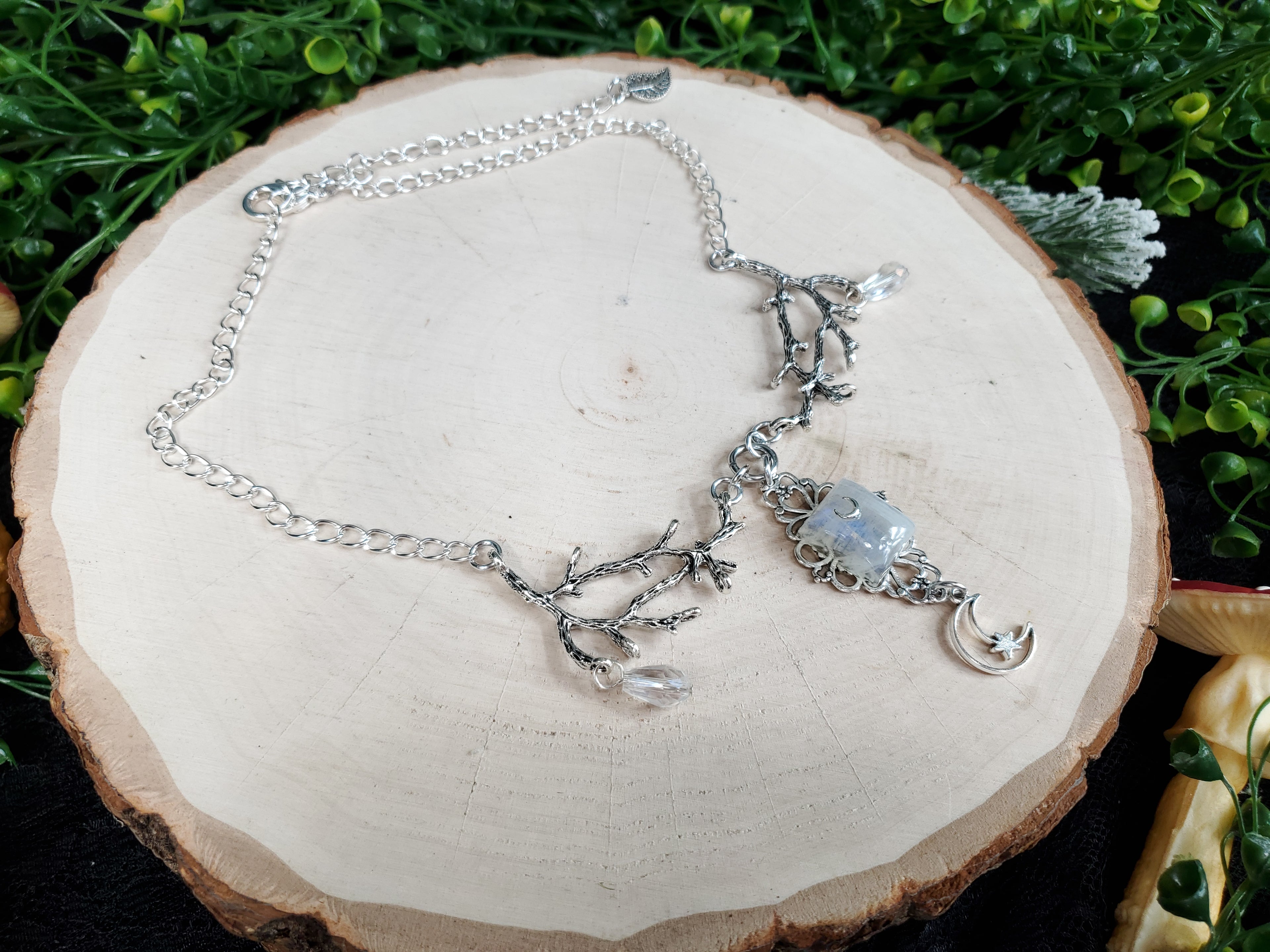 Moonbeams and Branches - Moonstone Necklaces