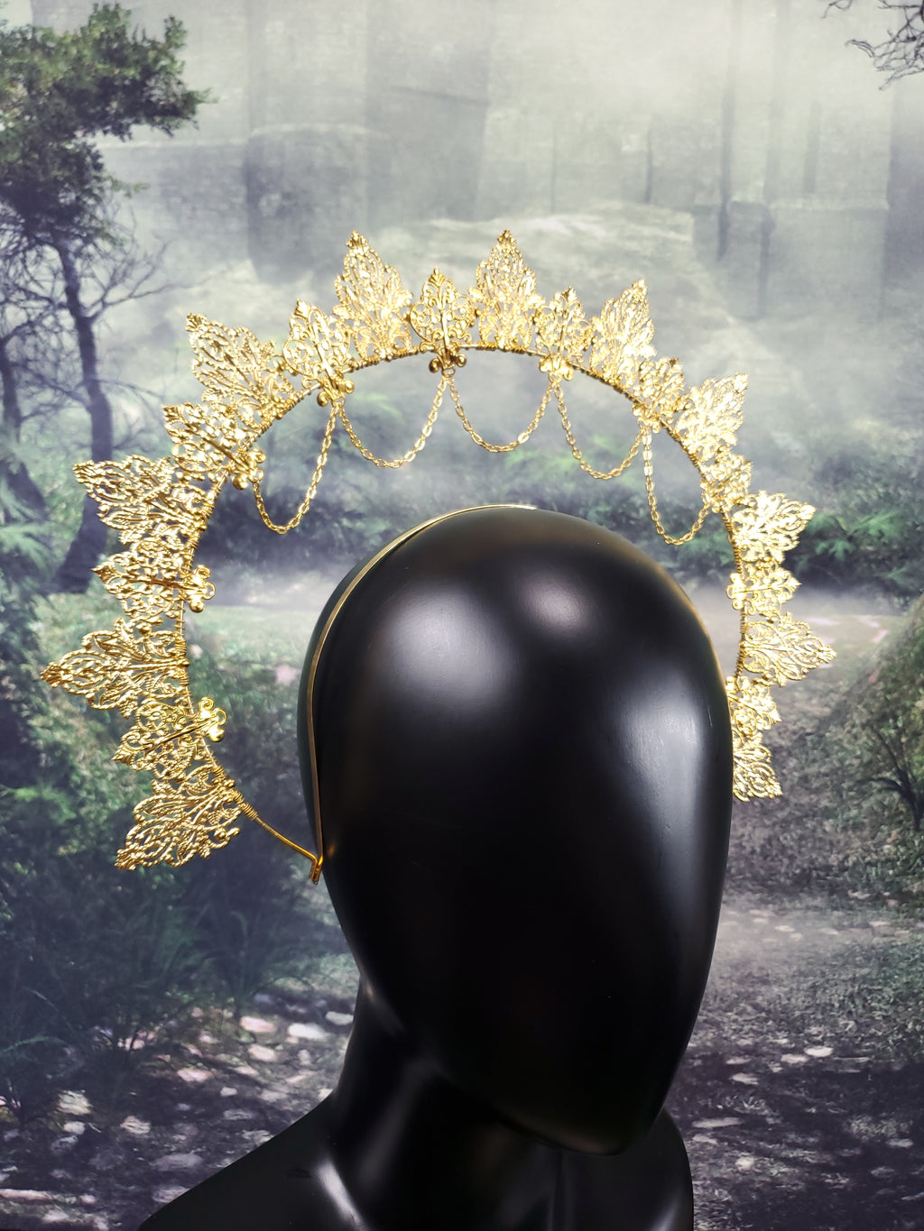 Gold Lace Filigree Goddess Halo