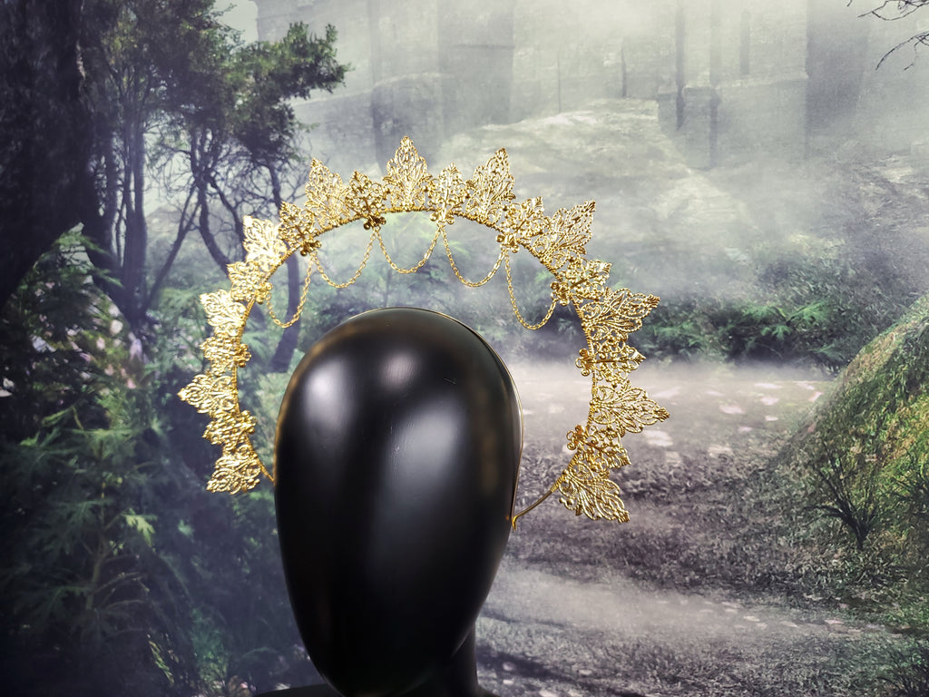 Gold Lace Filigree Goddess Halo