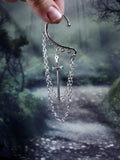 Silver Sword Ear Cuff - Dangle Chain Earring
