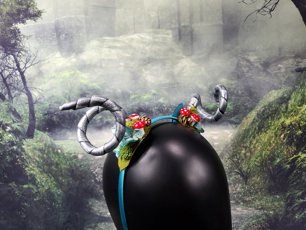 Floral Horned Headband - Mushies and Moss