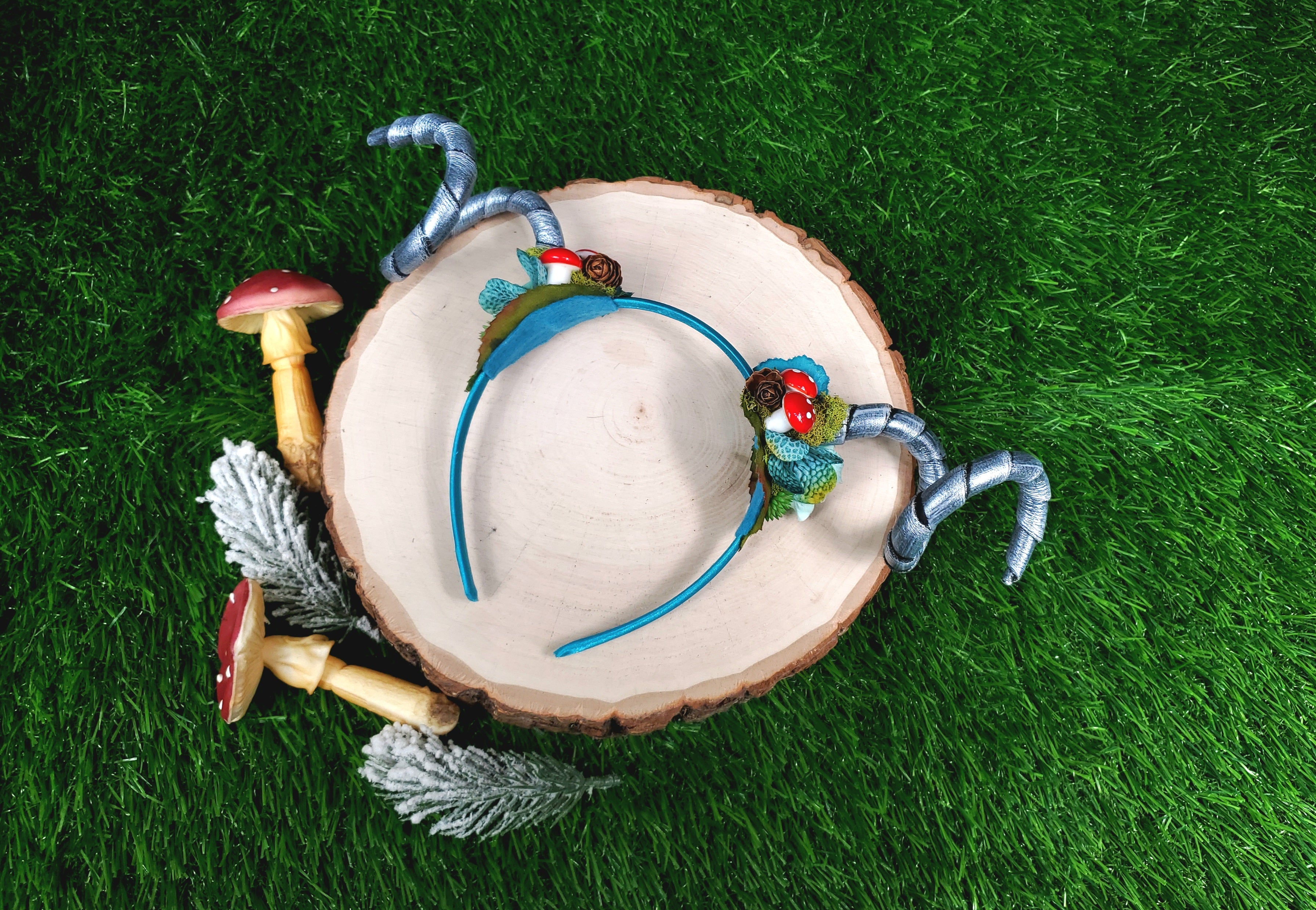 Floral Horned Headband - Mushies and Moss