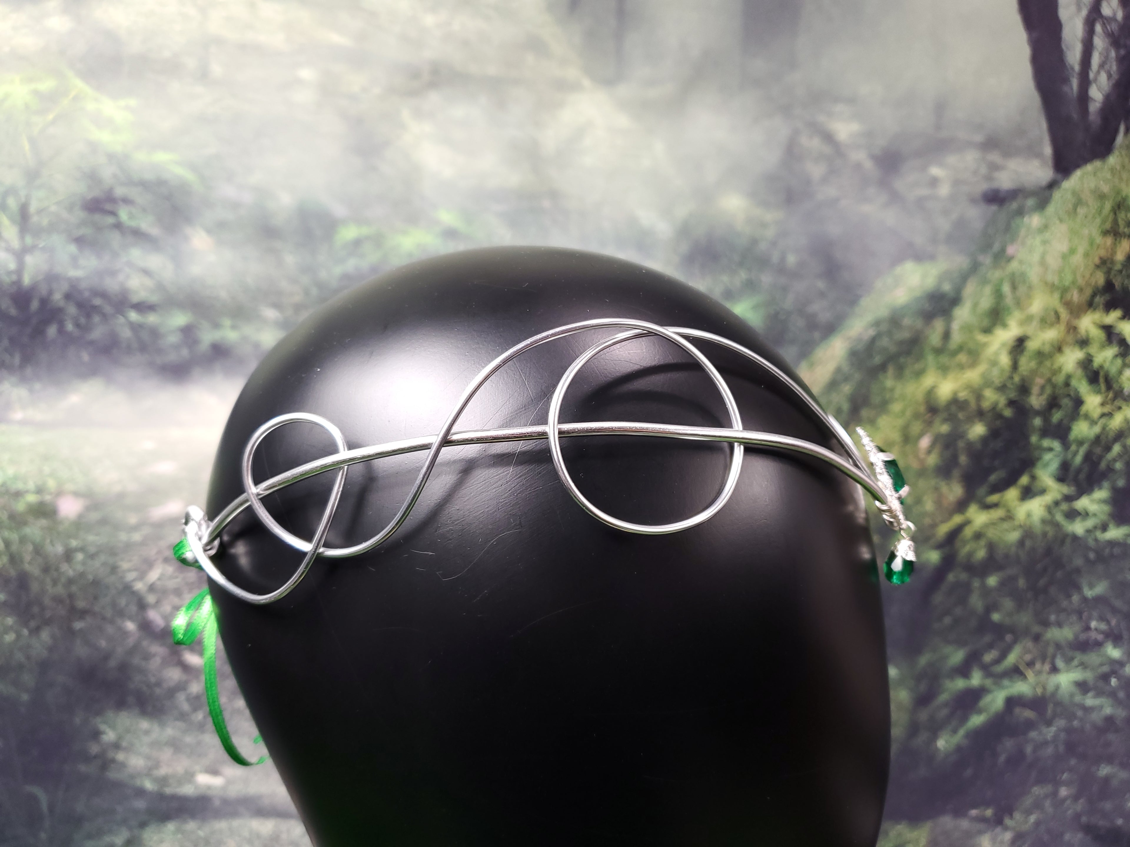 Simple Silver Elven Crown - Custom Jewel Color