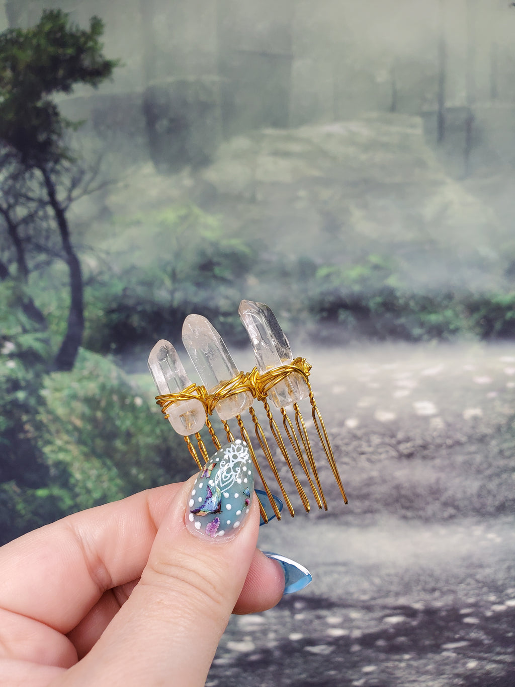 Mini Crystal Hair Combs
