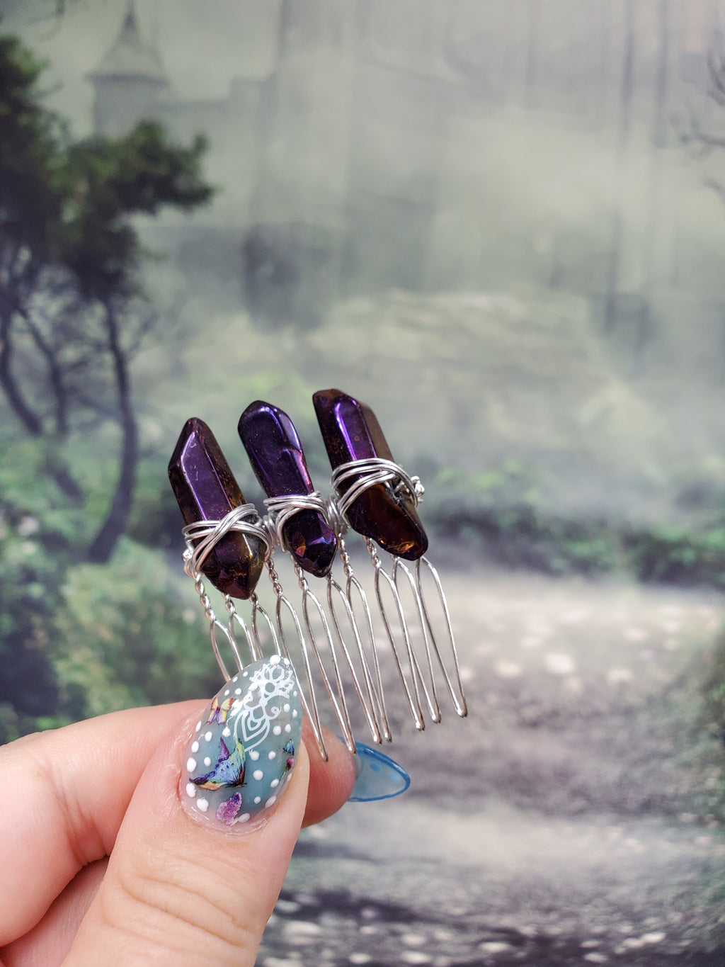 Mini Crystal Hair Combs