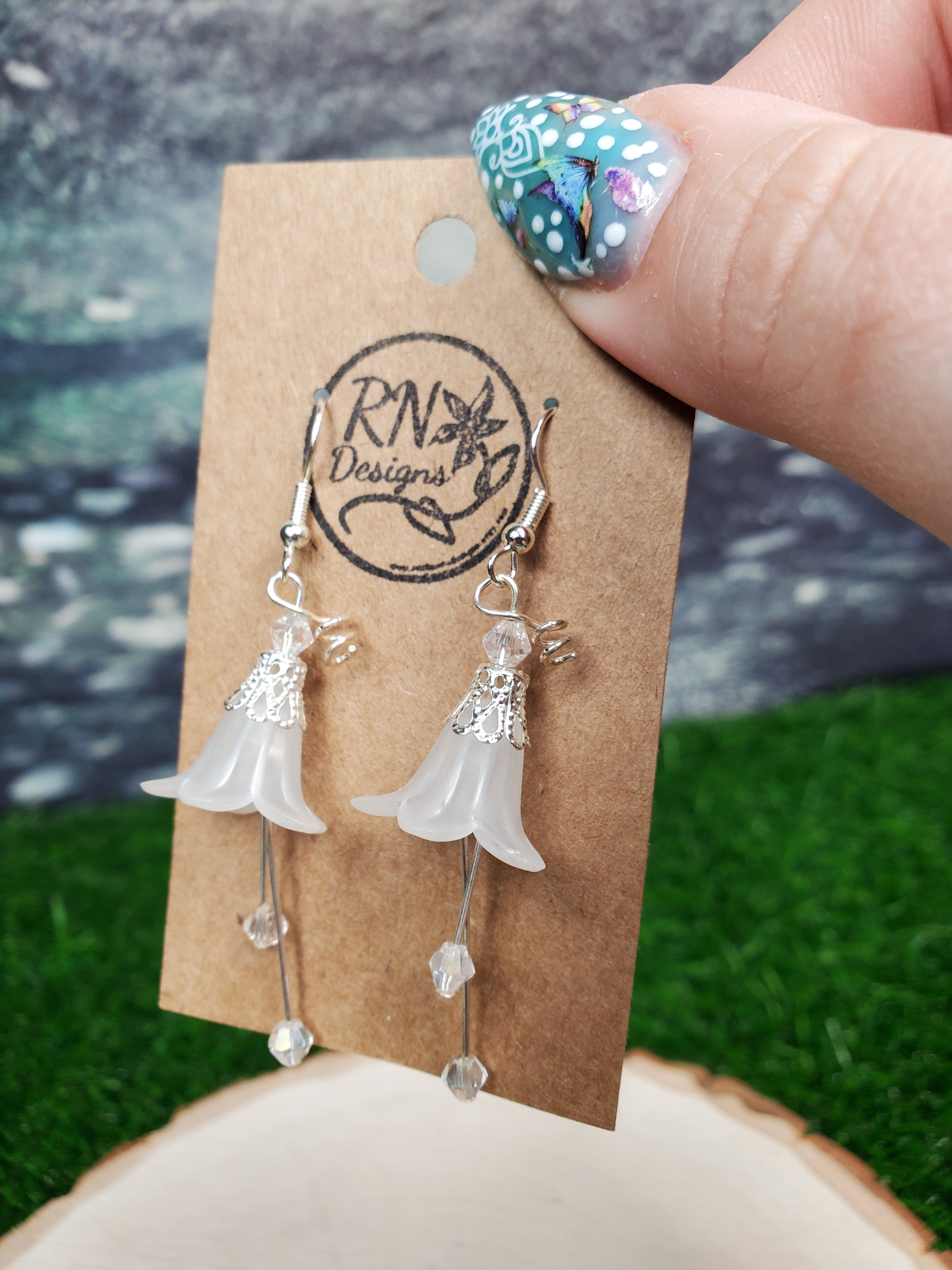 Fairy Flower Earrings in Silver