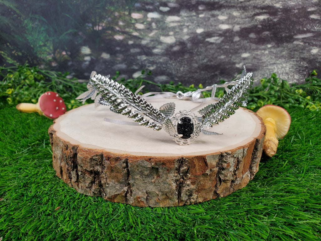 Silver Laurel Elven Circlet, Goddess Tiara Crown