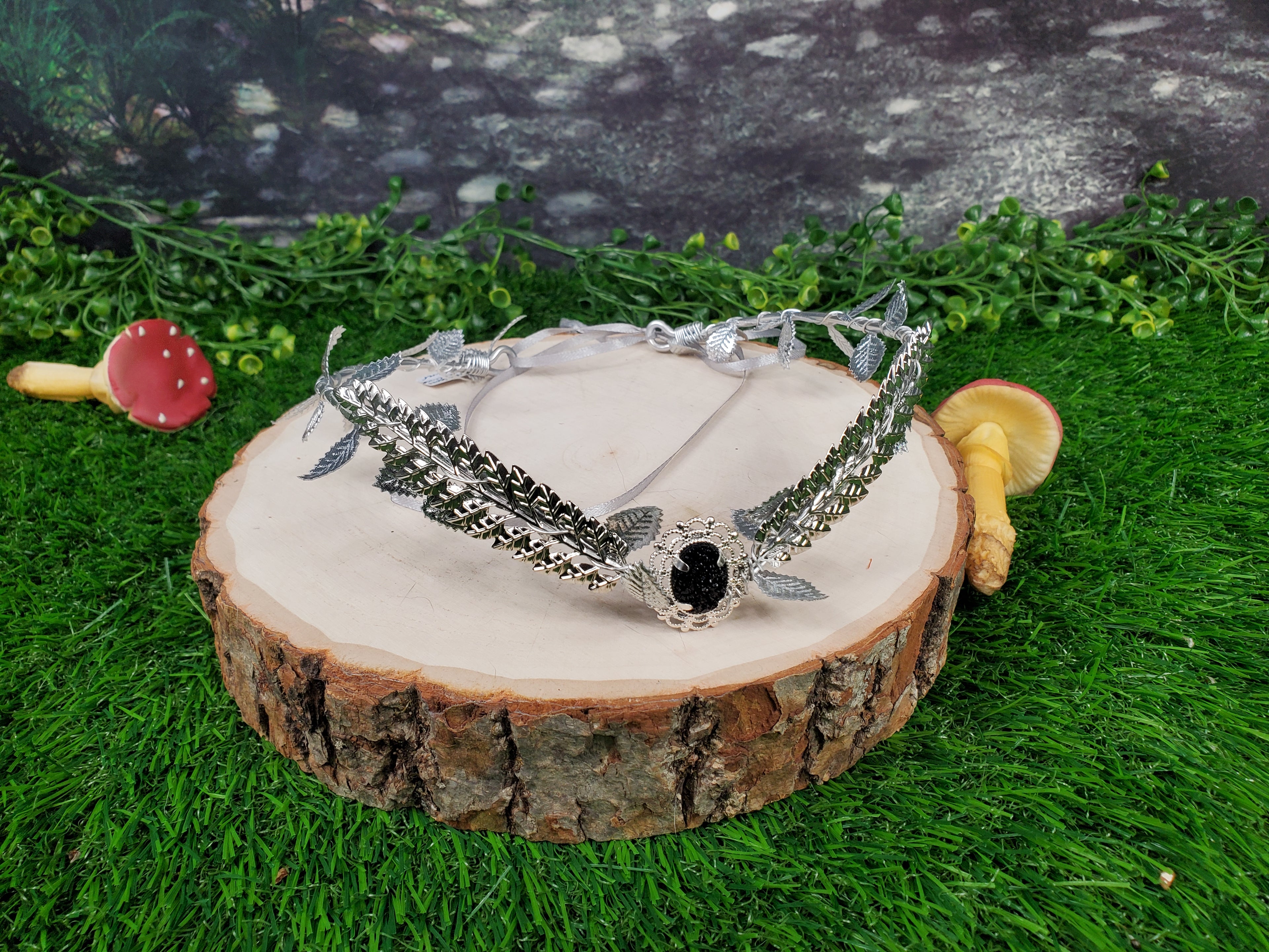 Silver Laurel Elven Circlet, Goddess Tiara Crown