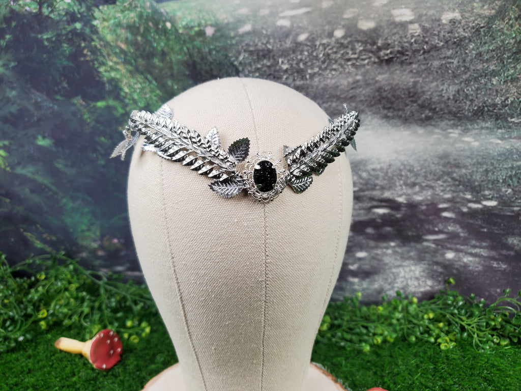 Silver Laurel Elven Circlet, Goddess Tiara Crown