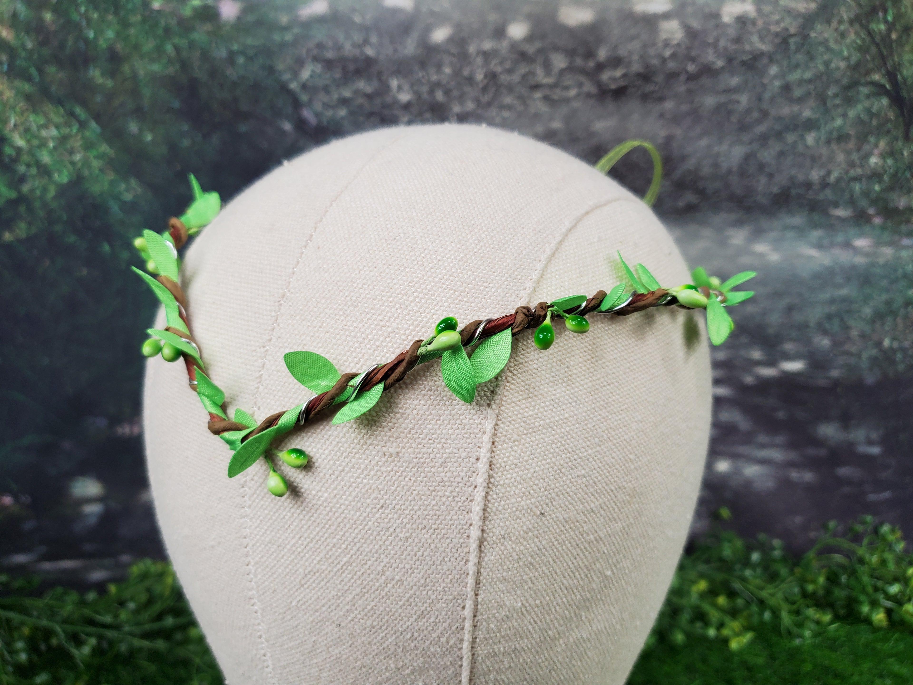 Simple Woodland Elven Crown - Green Leaf Circlet