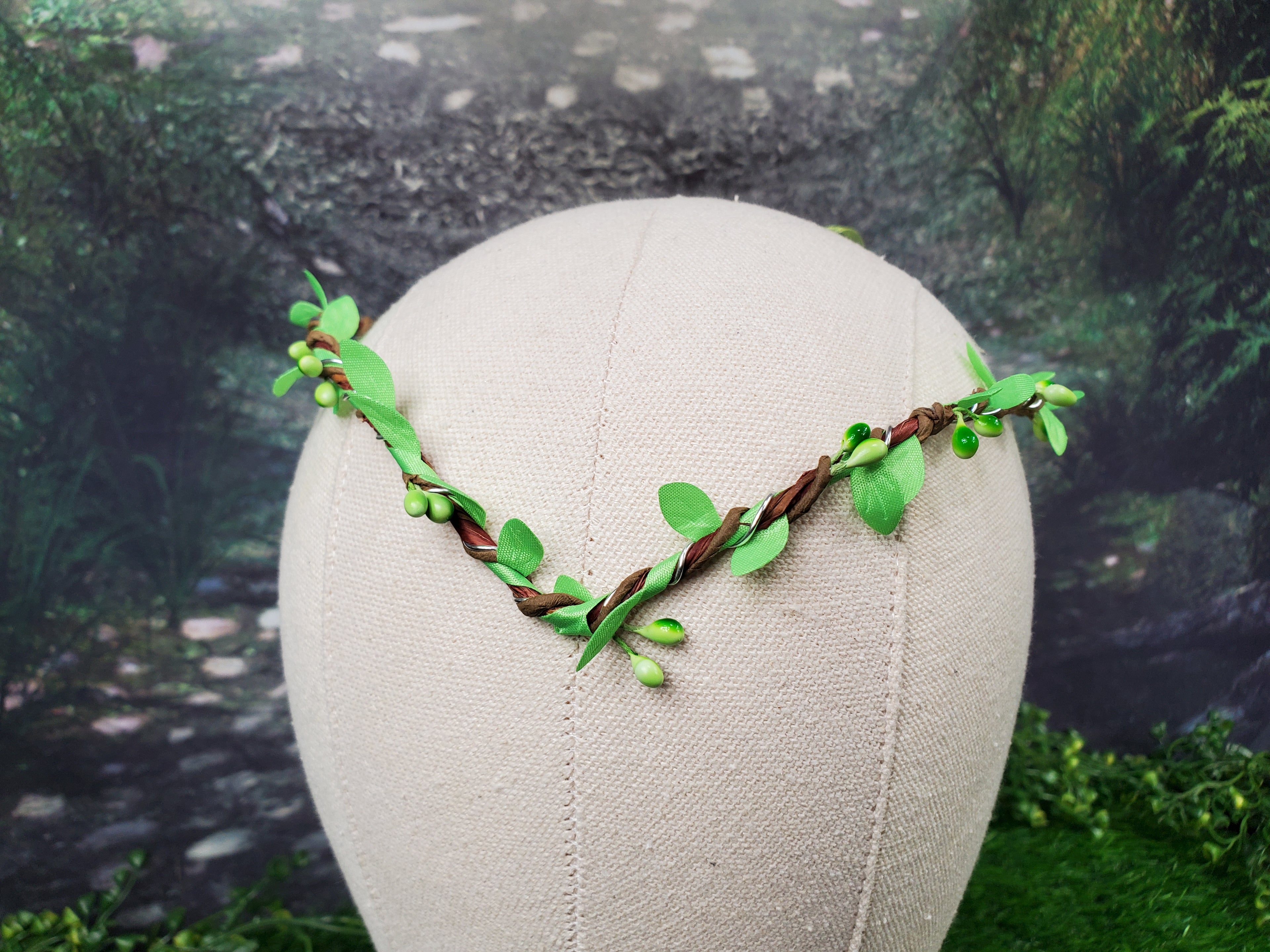 Simple Woodland Elven Crown - Green Leaf Circlet