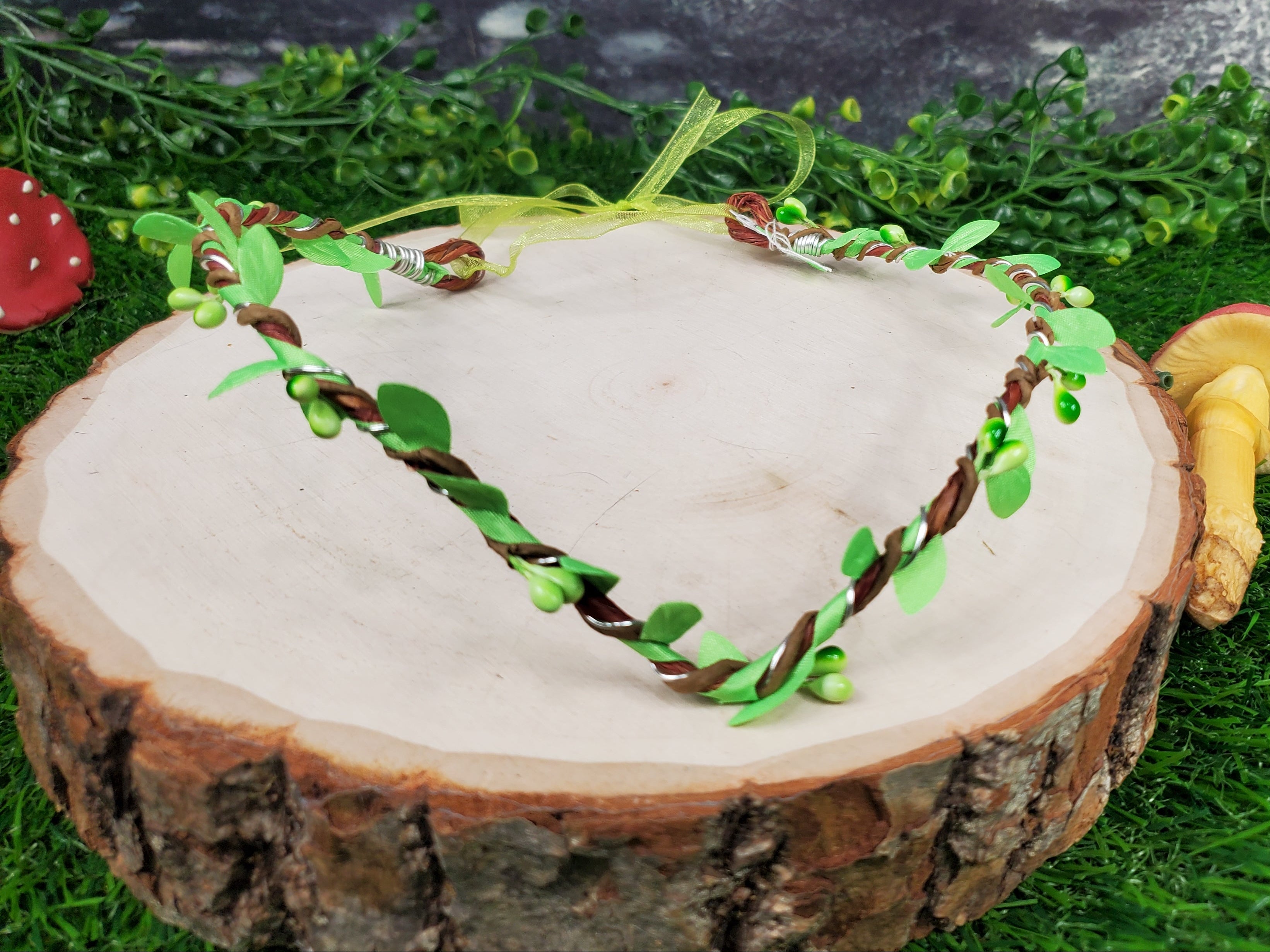 Simple Woodland Elven Crown - Green Leaf Circlet
