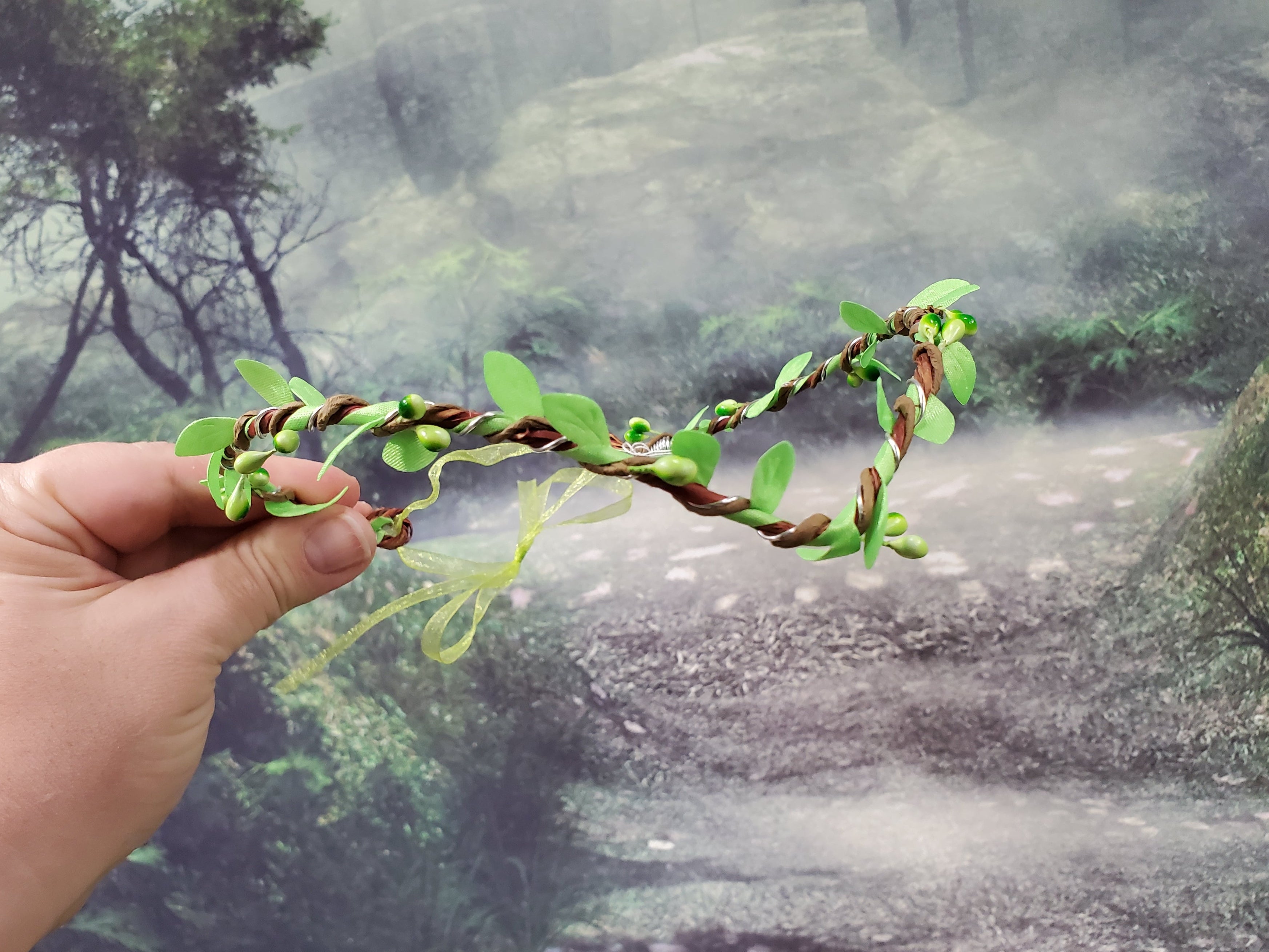 Simple Woodland Elven Crown - Green Leaf Circlet