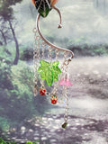 Silver Strawberry Supreme Ear Cuff - Dangle Chain Earring