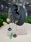 Soot Sprite Ear Cuff in Silver - Dust Bunny Dangle Chain