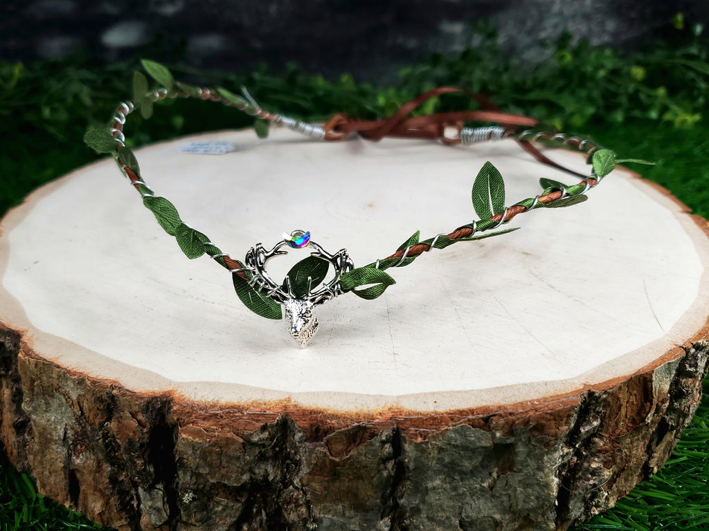 Simple Silver Stag Elven Crown