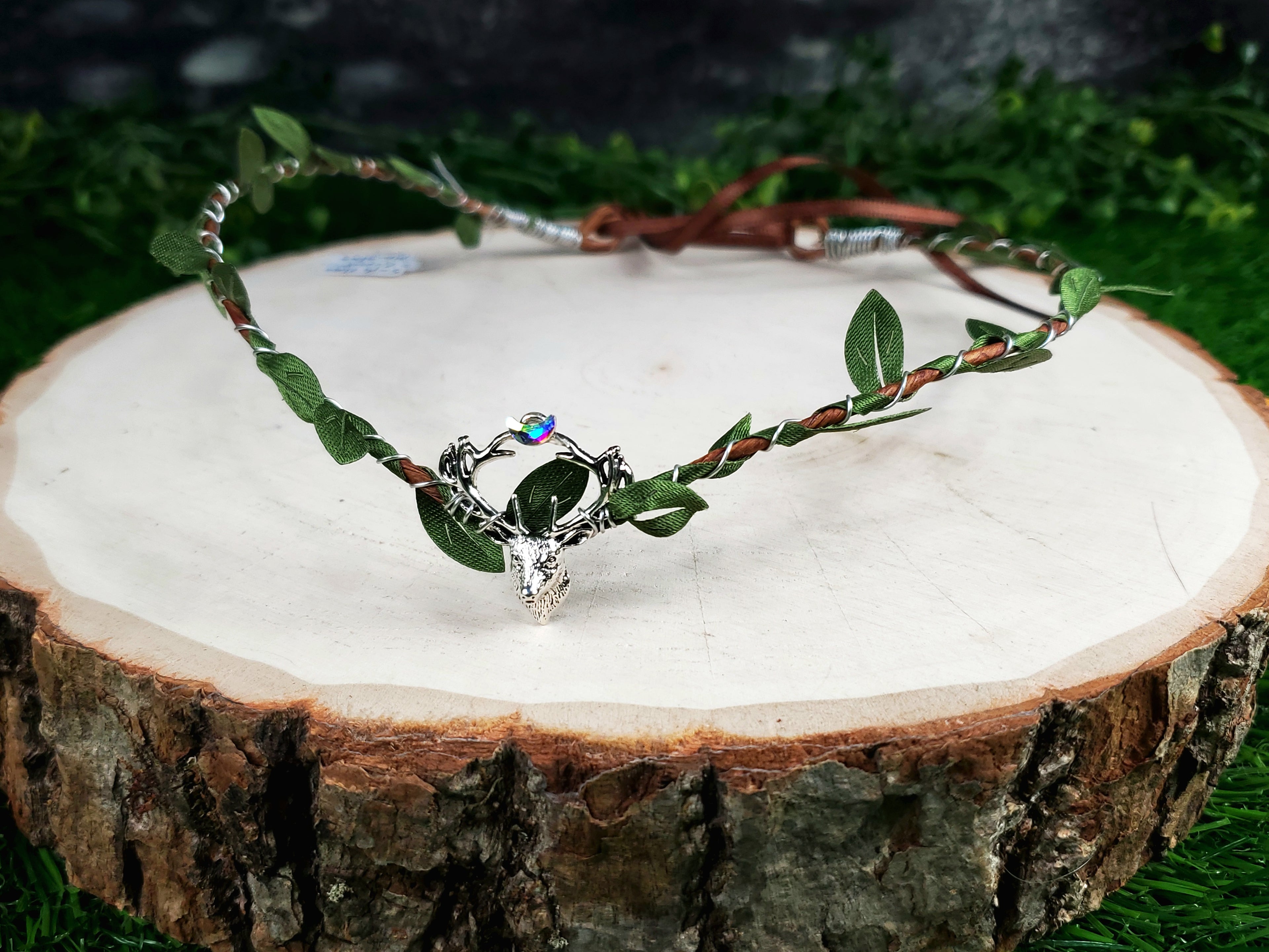 Simple Silver Stag Elven Crown