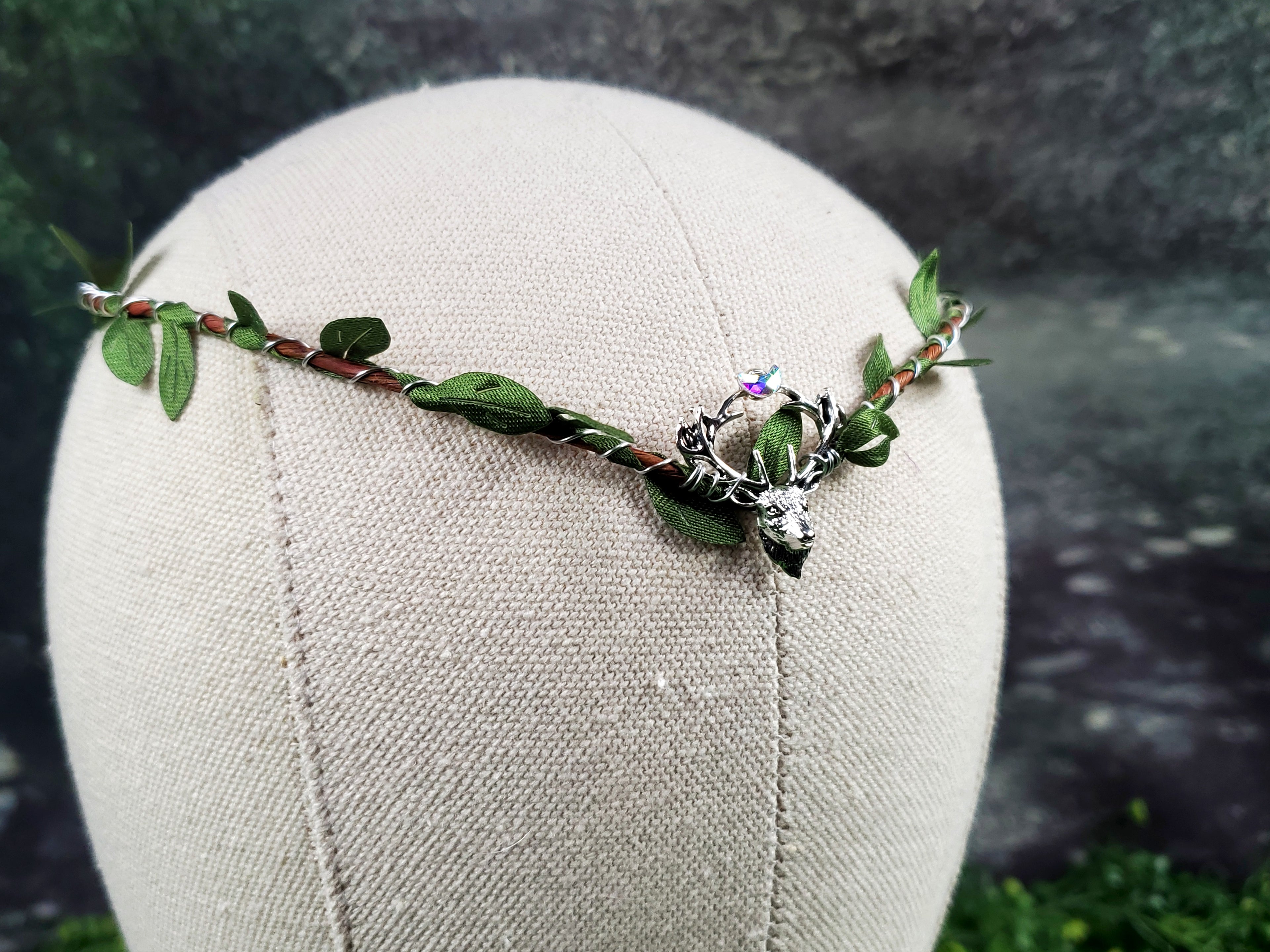 Simple Silver Stag Elven Crown