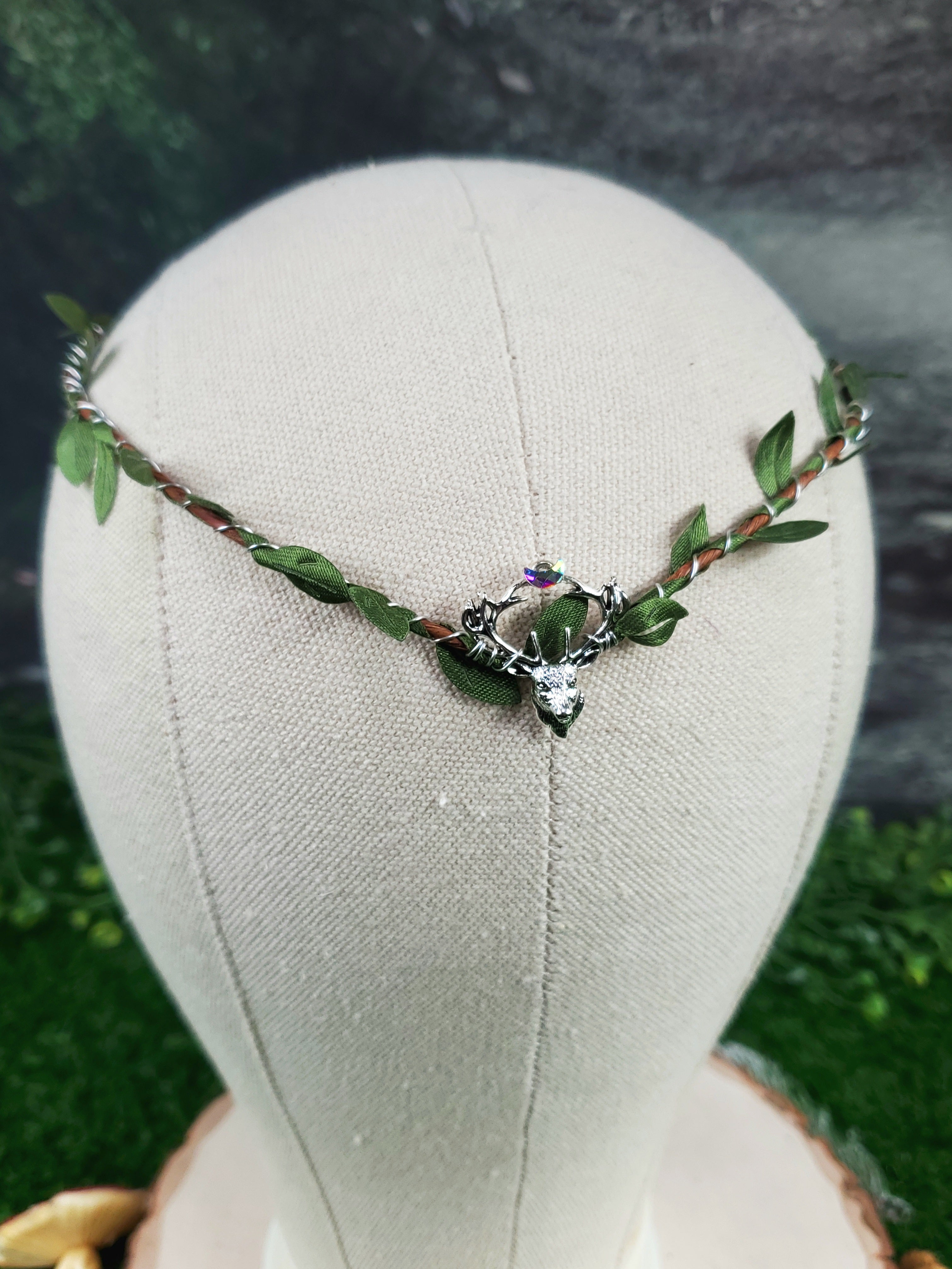 Simple Silver Stag Elven Crown