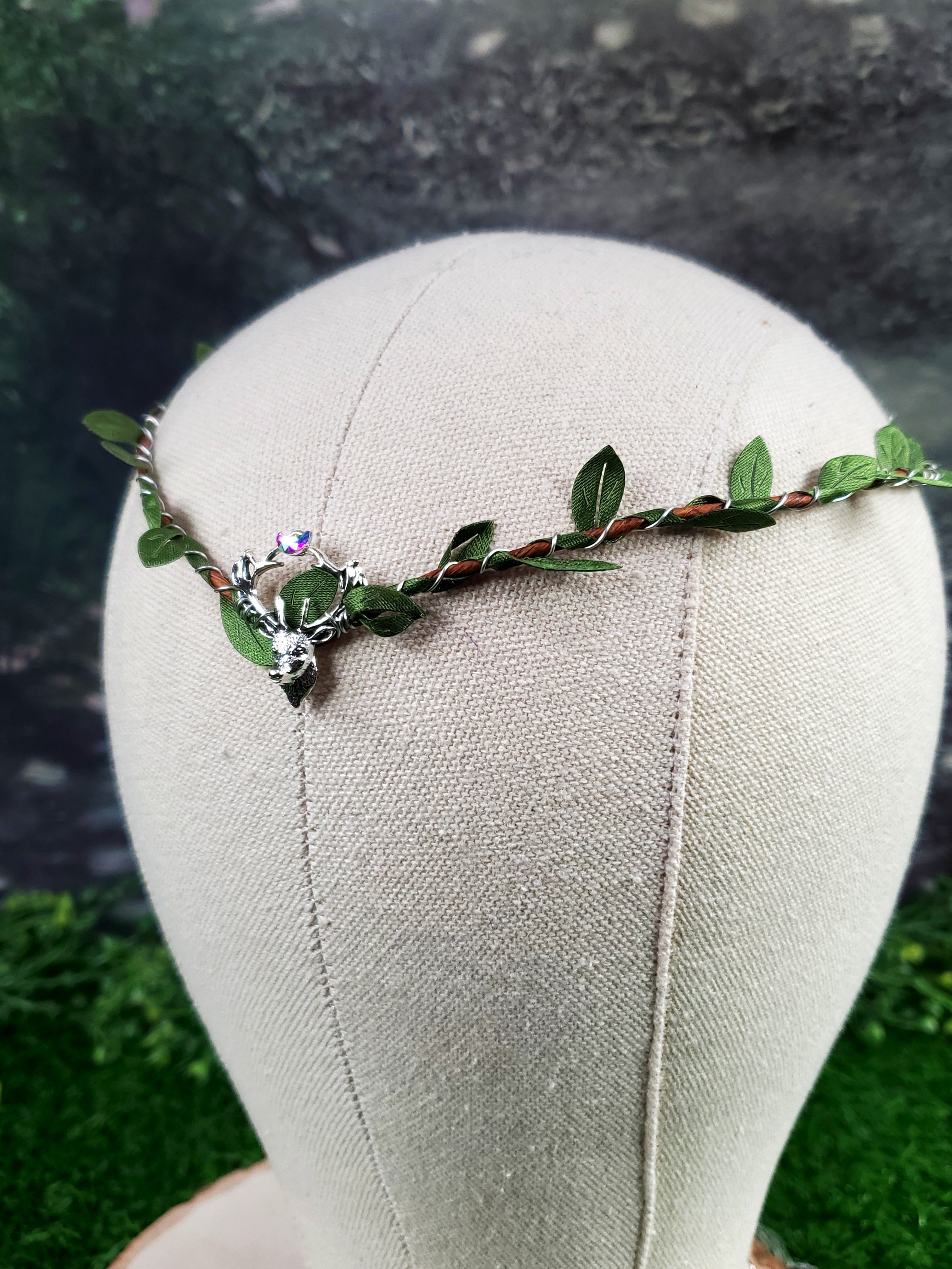 Simple Silver Stag Elven Crown