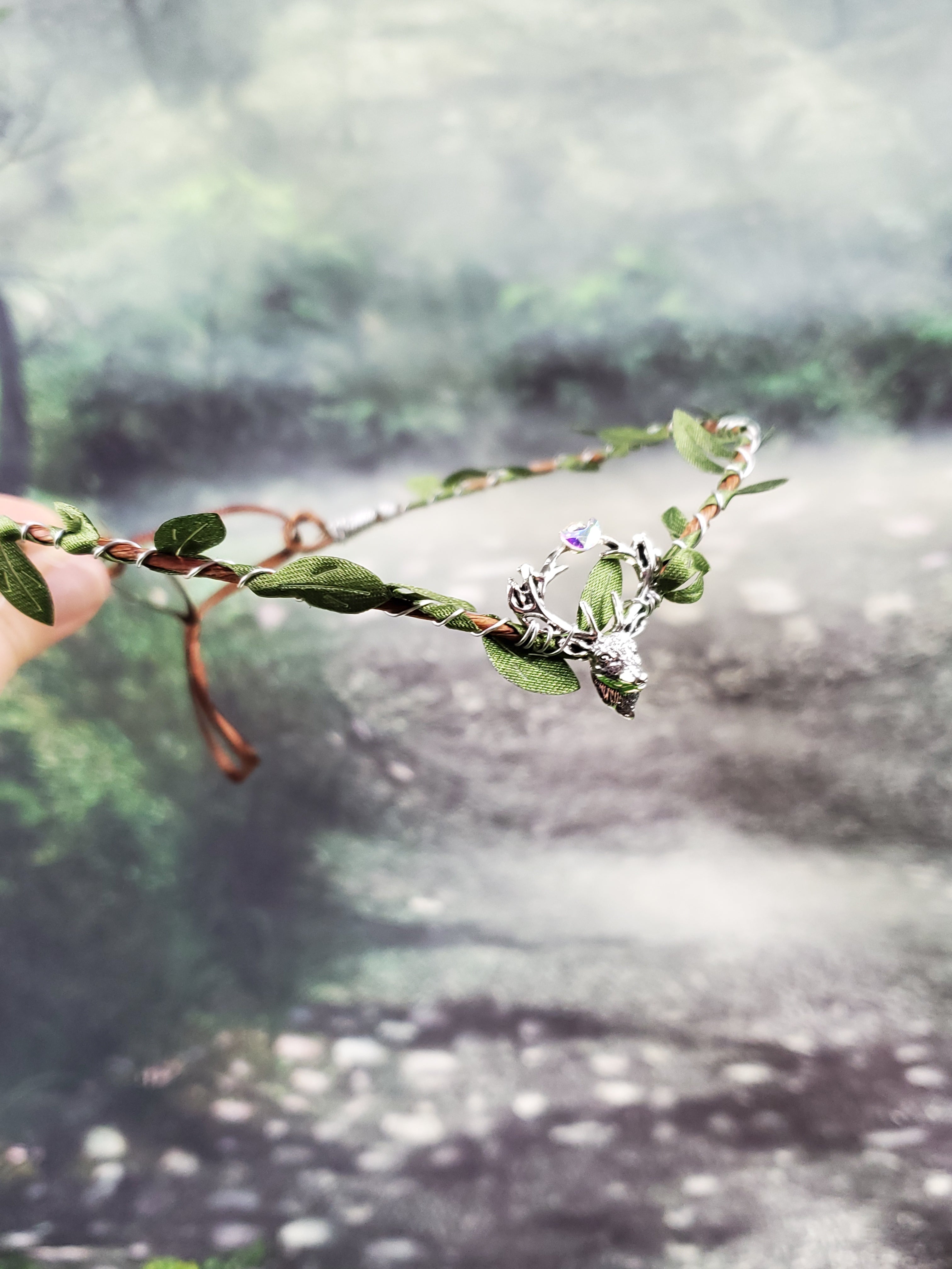 Simple Silver Stag Elven Crown