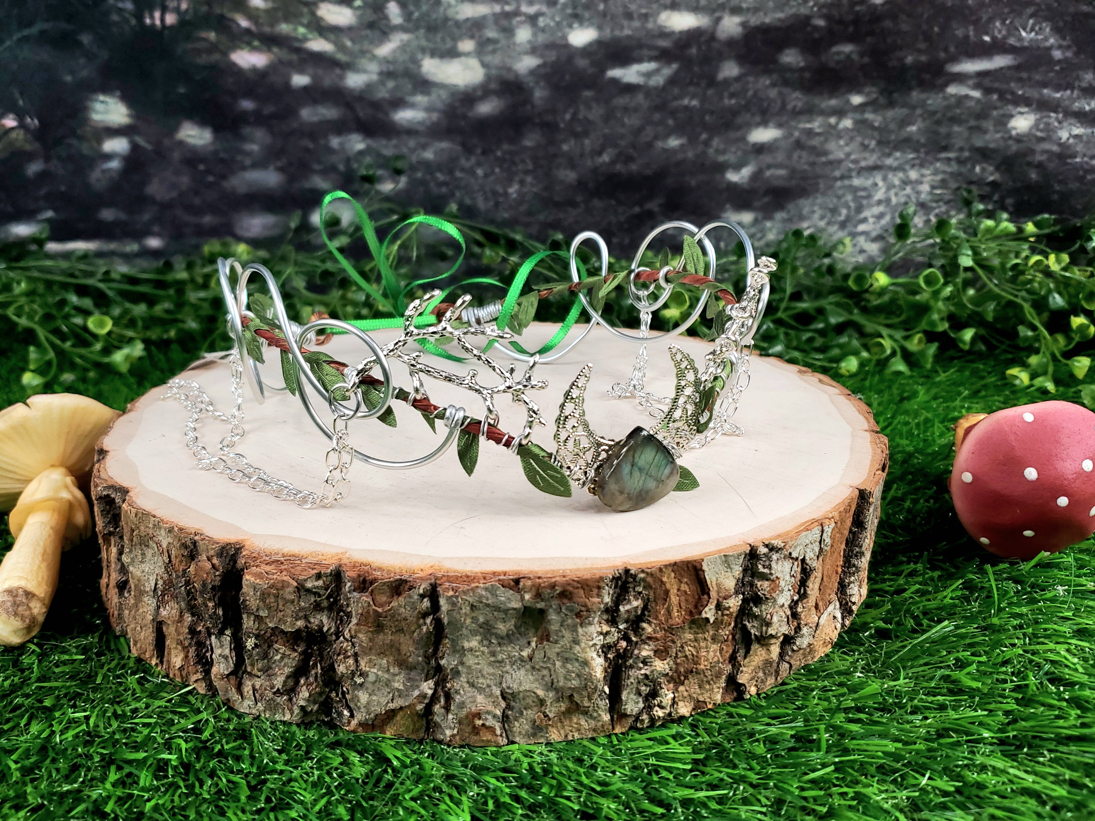 Luna- Silver Moon and Labradorite Elven Circlet