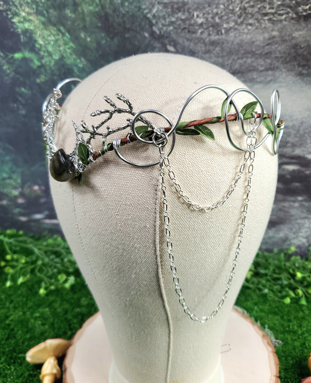 Luna- Silver Moon and Labradorite Elven Circlet