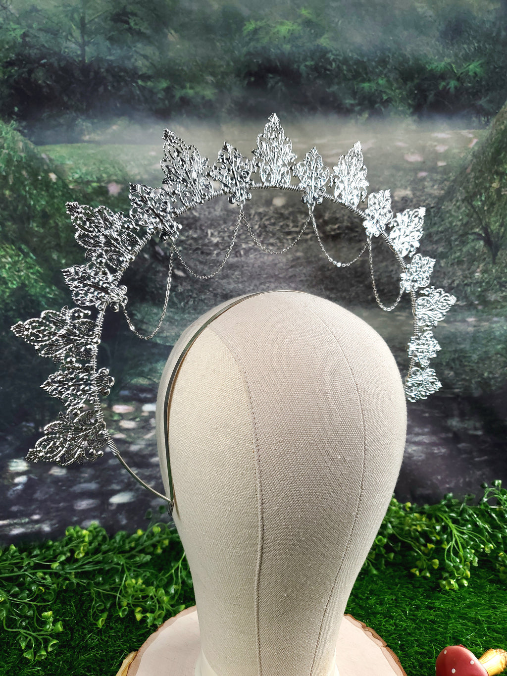 Silver Lace Filigree Goddess Halo