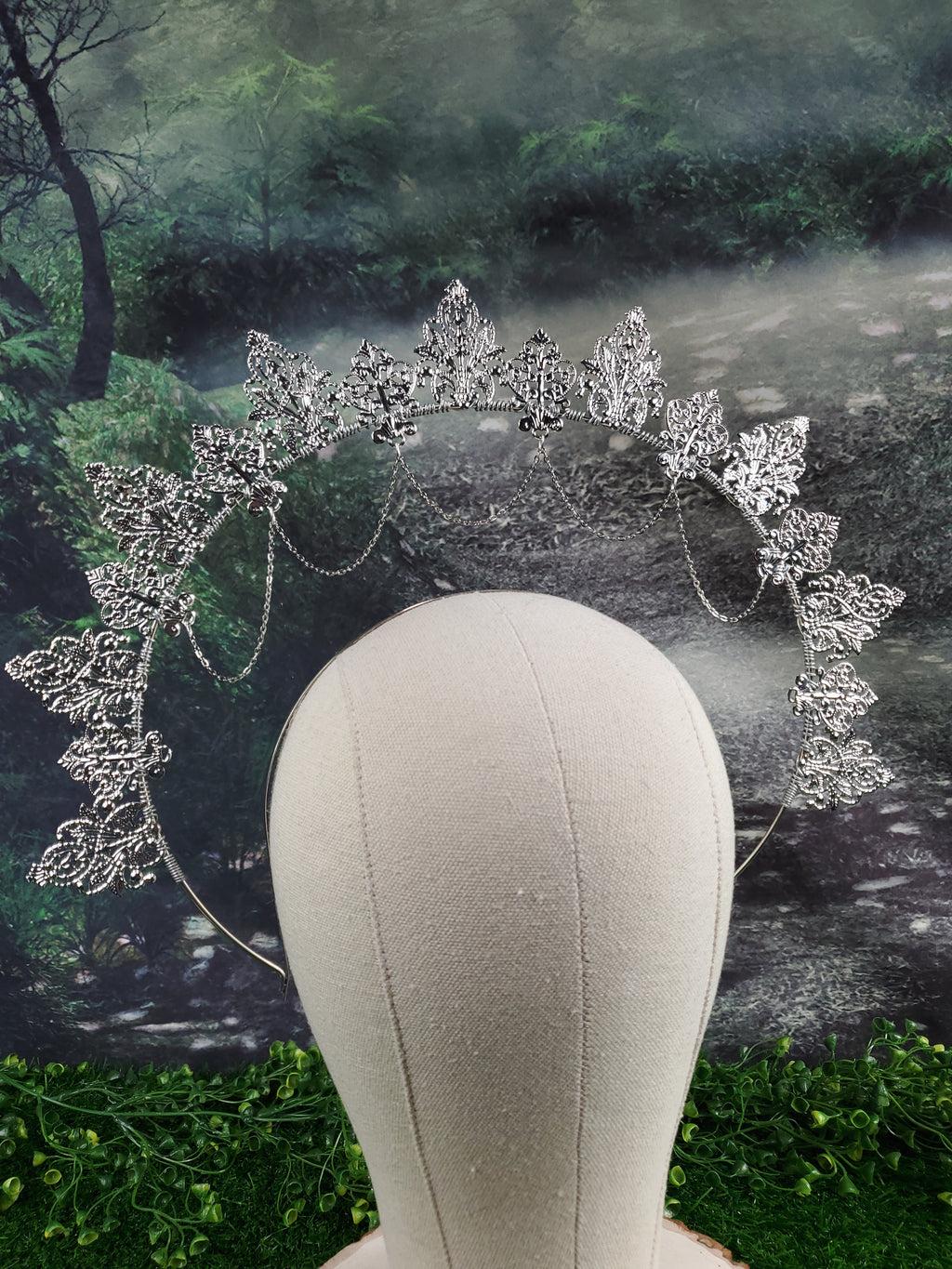 Silver Lace Filigree Goddess Halo