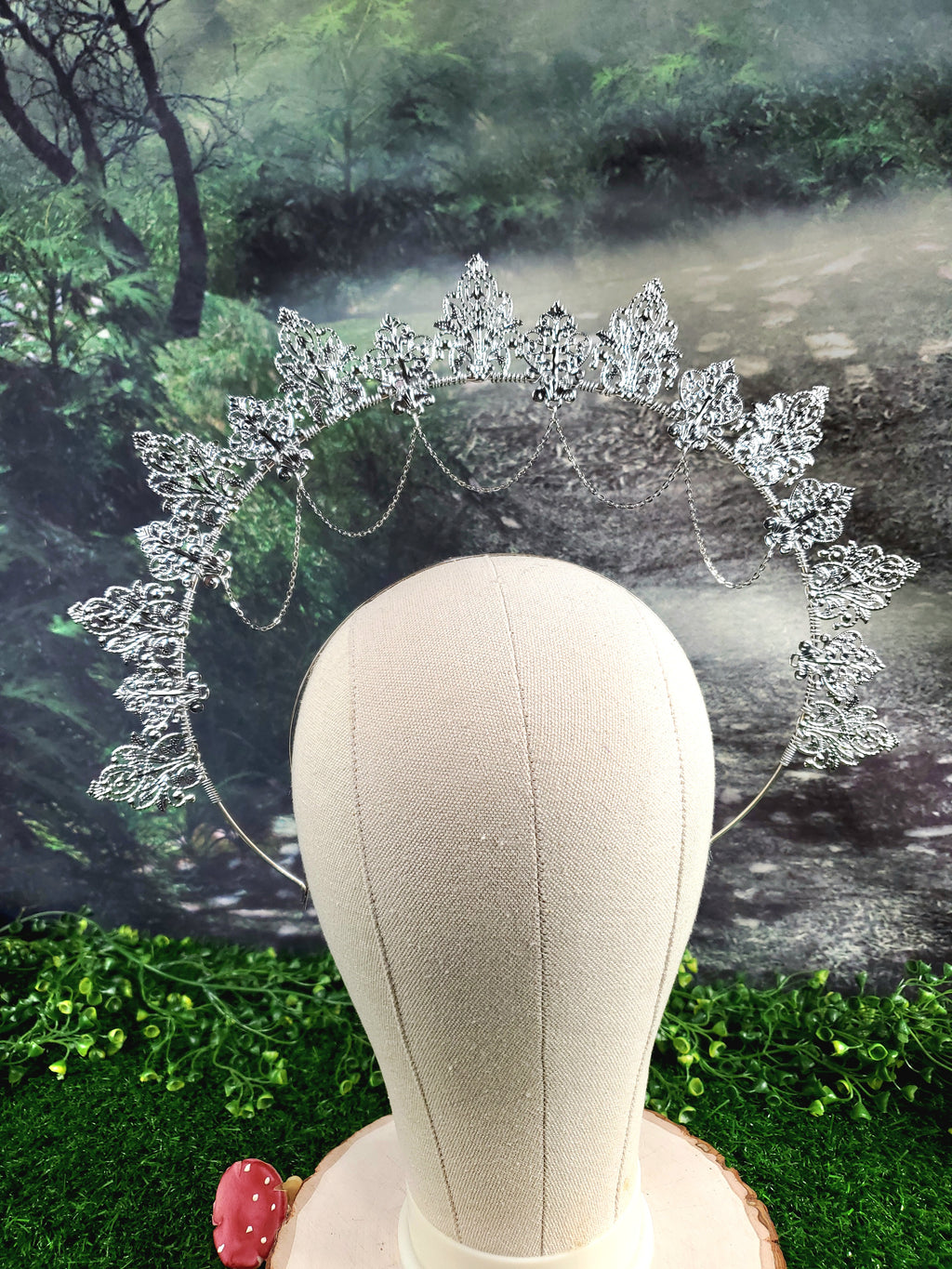 Silver Lace Filigree Goddess Halo