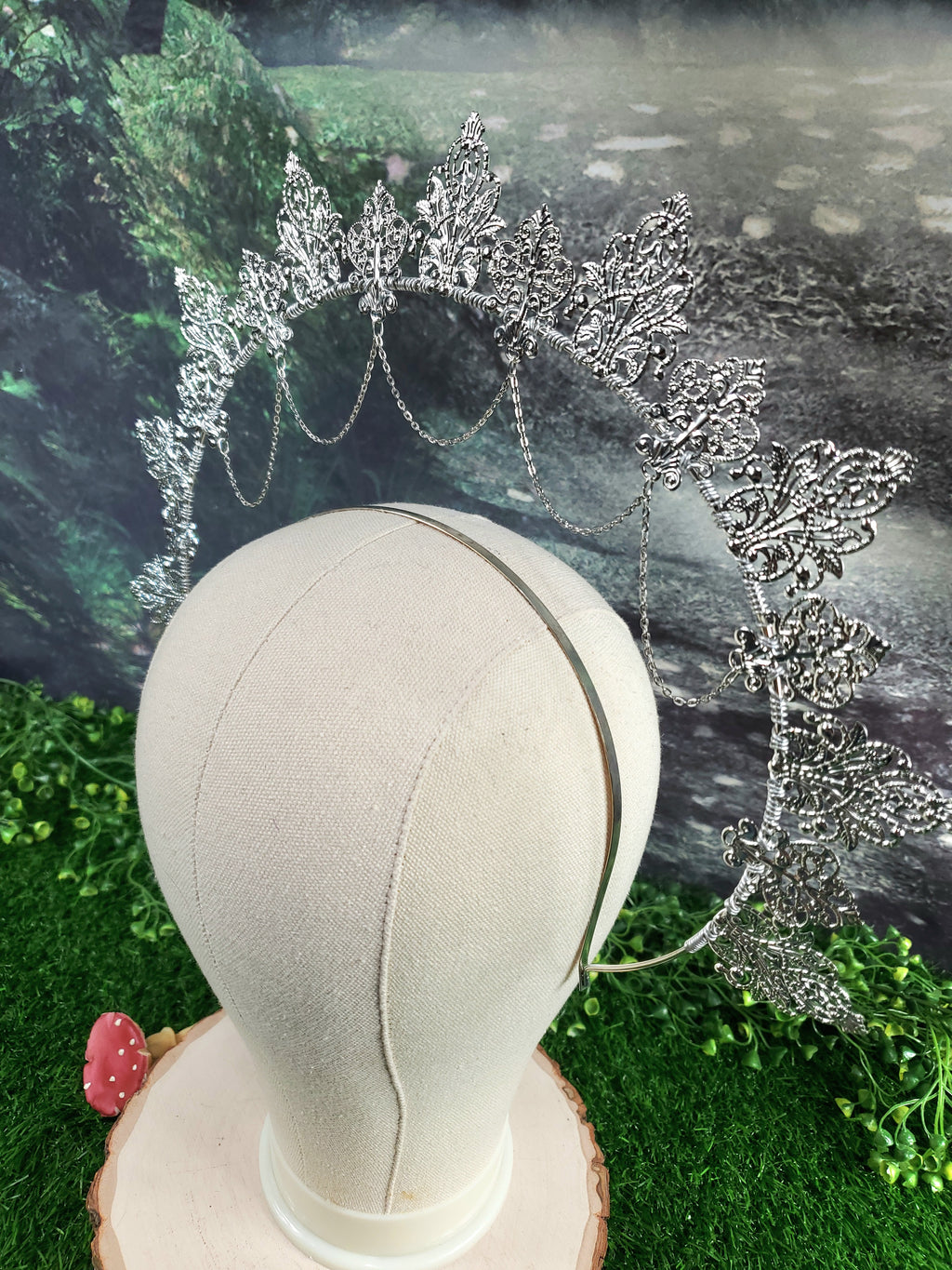 Silver Lace Filigree Goddess Halo