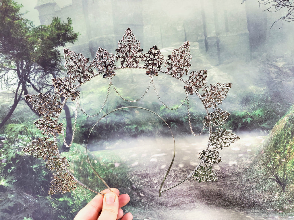 Silver Lace Filigree Goddess Halo