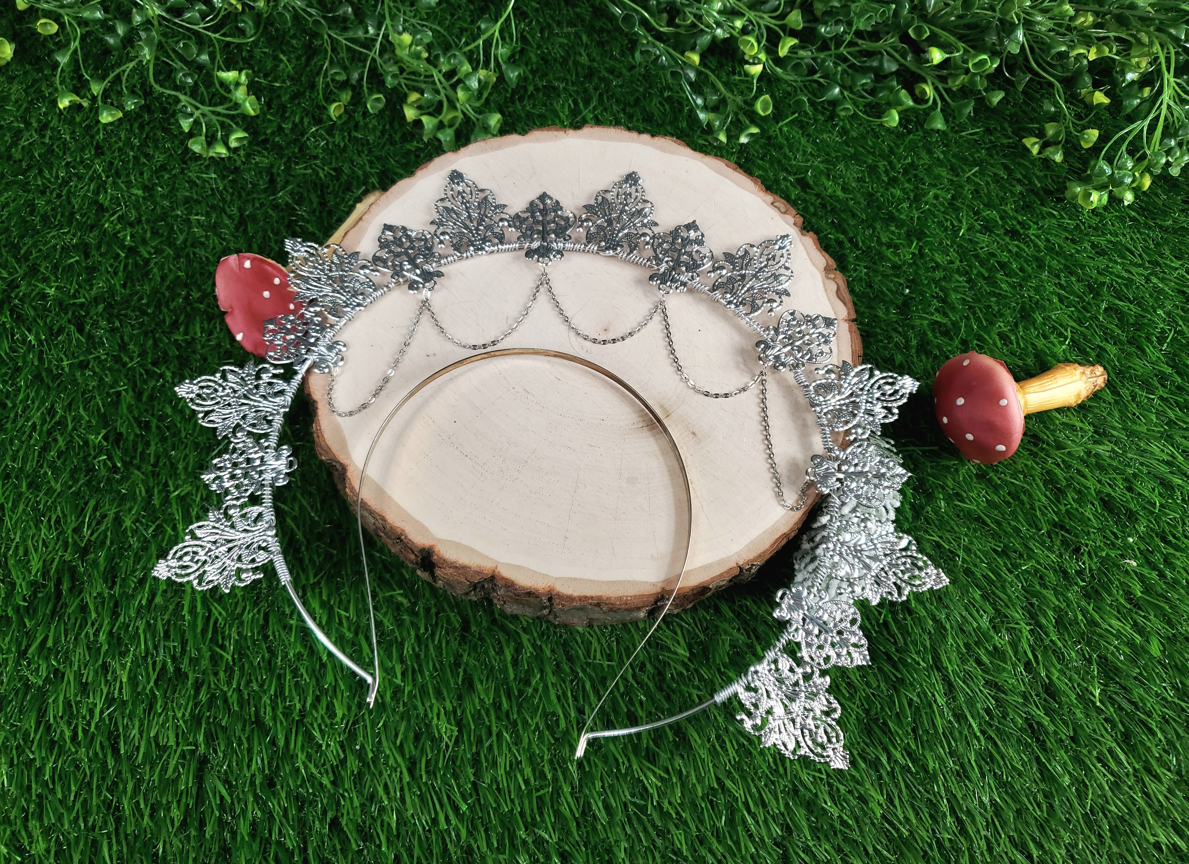 Silver Lace Filigree Goddess Halo