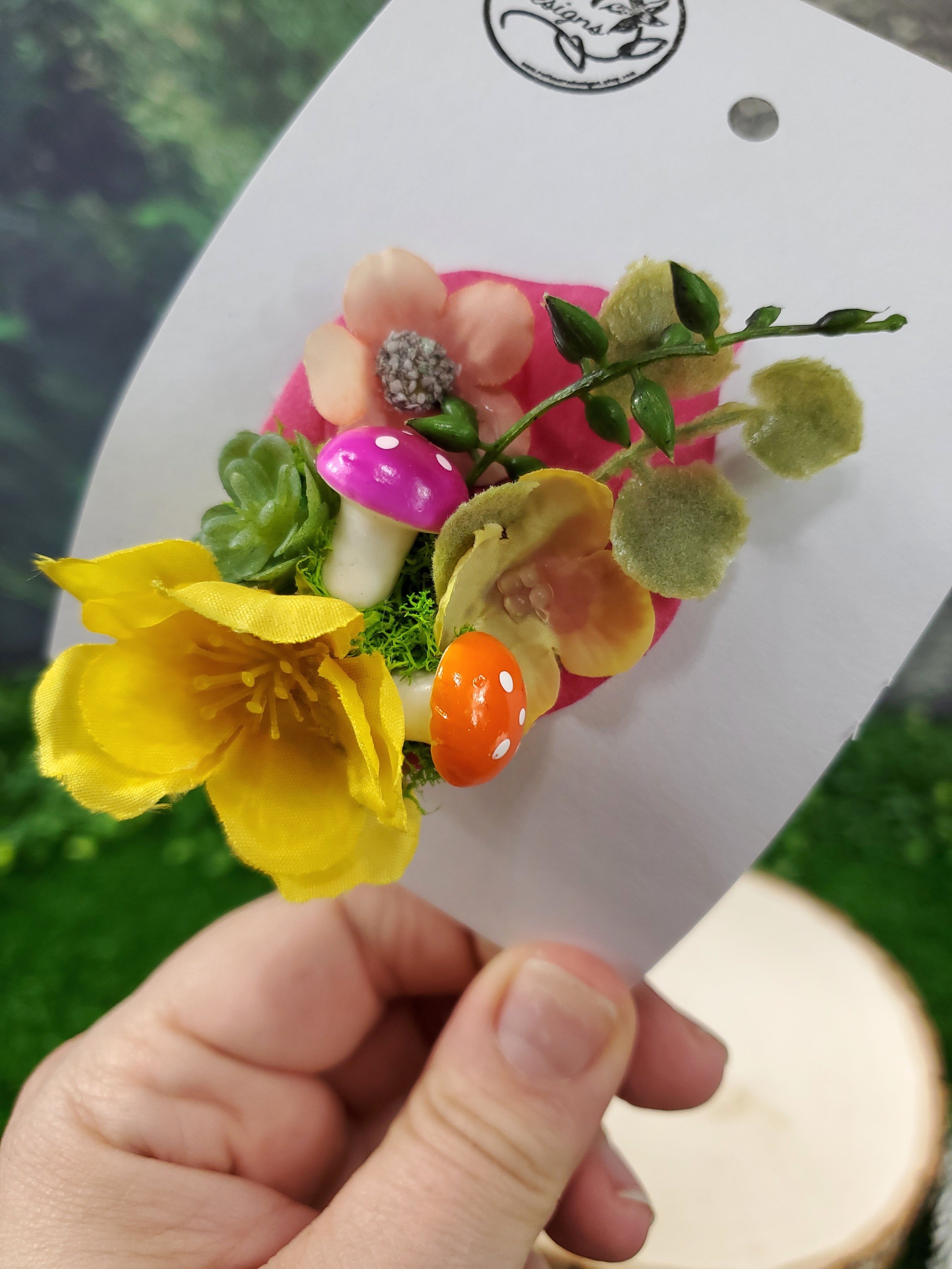 Flower Cottage Core Mini Hair Clip - Tropical Sunshine