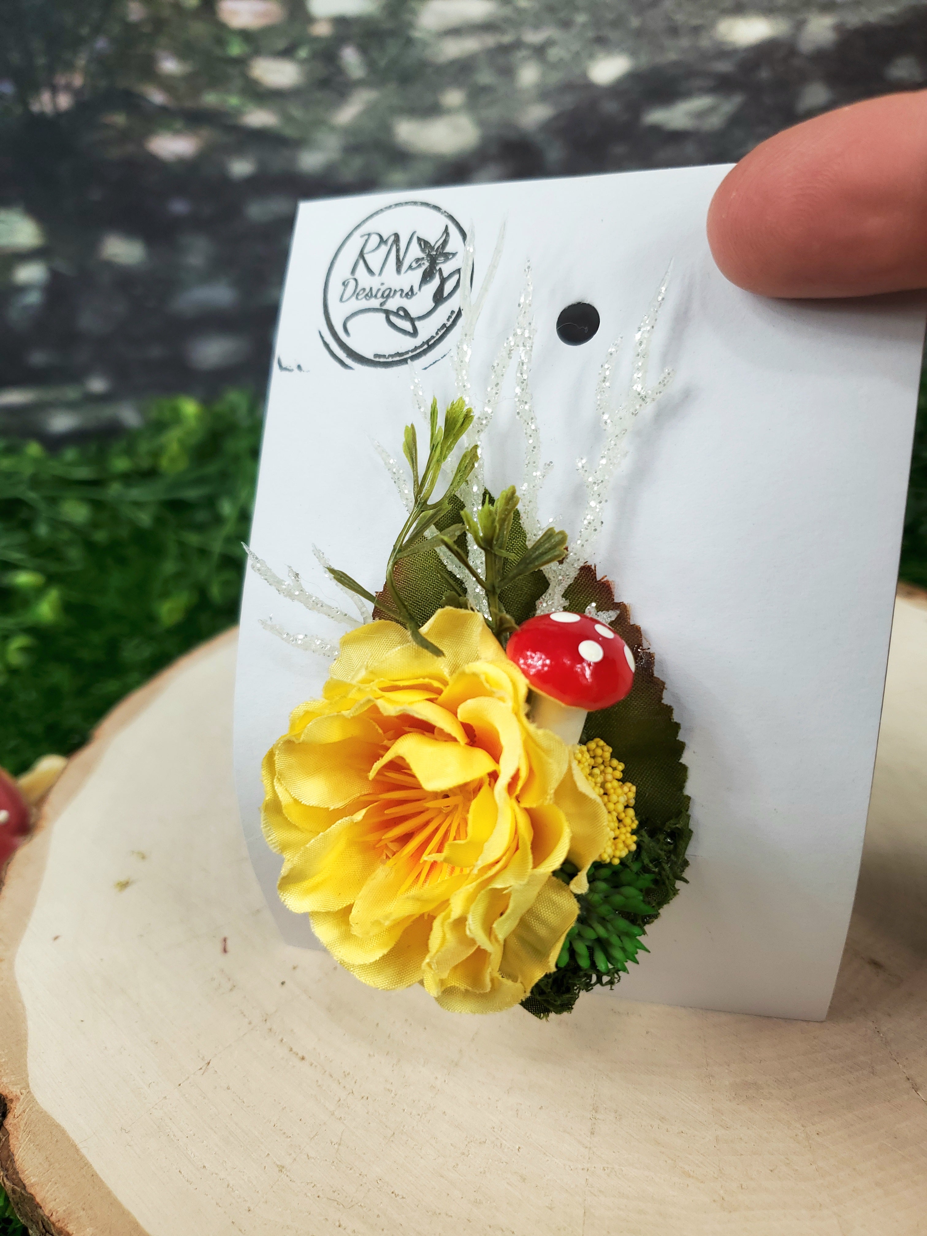 Flower Cottage Core Mini Hair Clip - Yellow